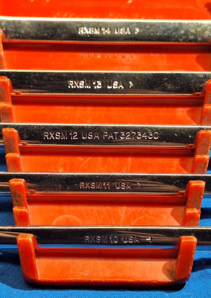 Snap-On RXSM605 5 piece METRIC open end flare nut wrench set 10mm-14mm w/Tray