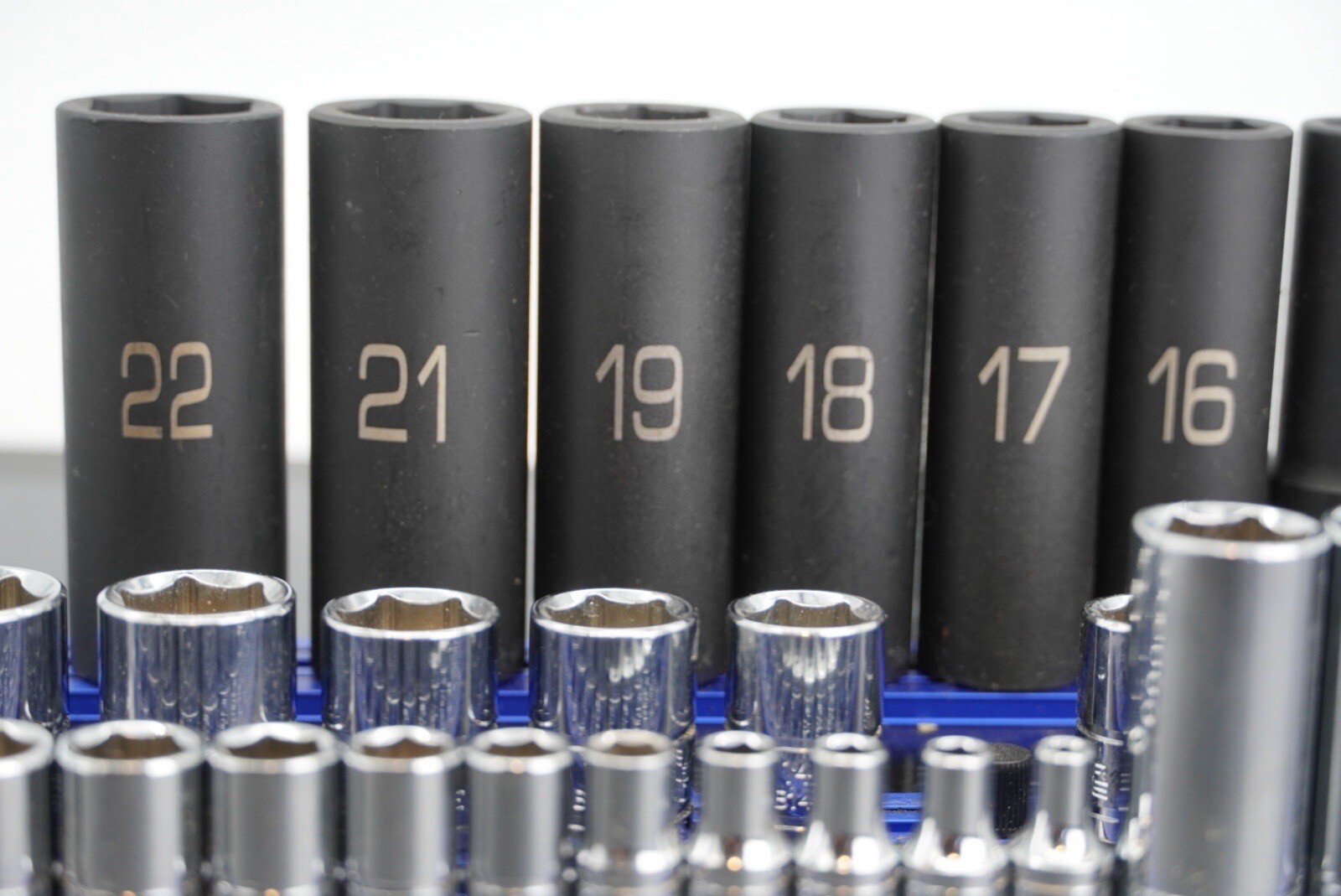 Matco Tools ADV Silver Eagle Socket Set Metric Deep Shallow Chrome Impact Rail