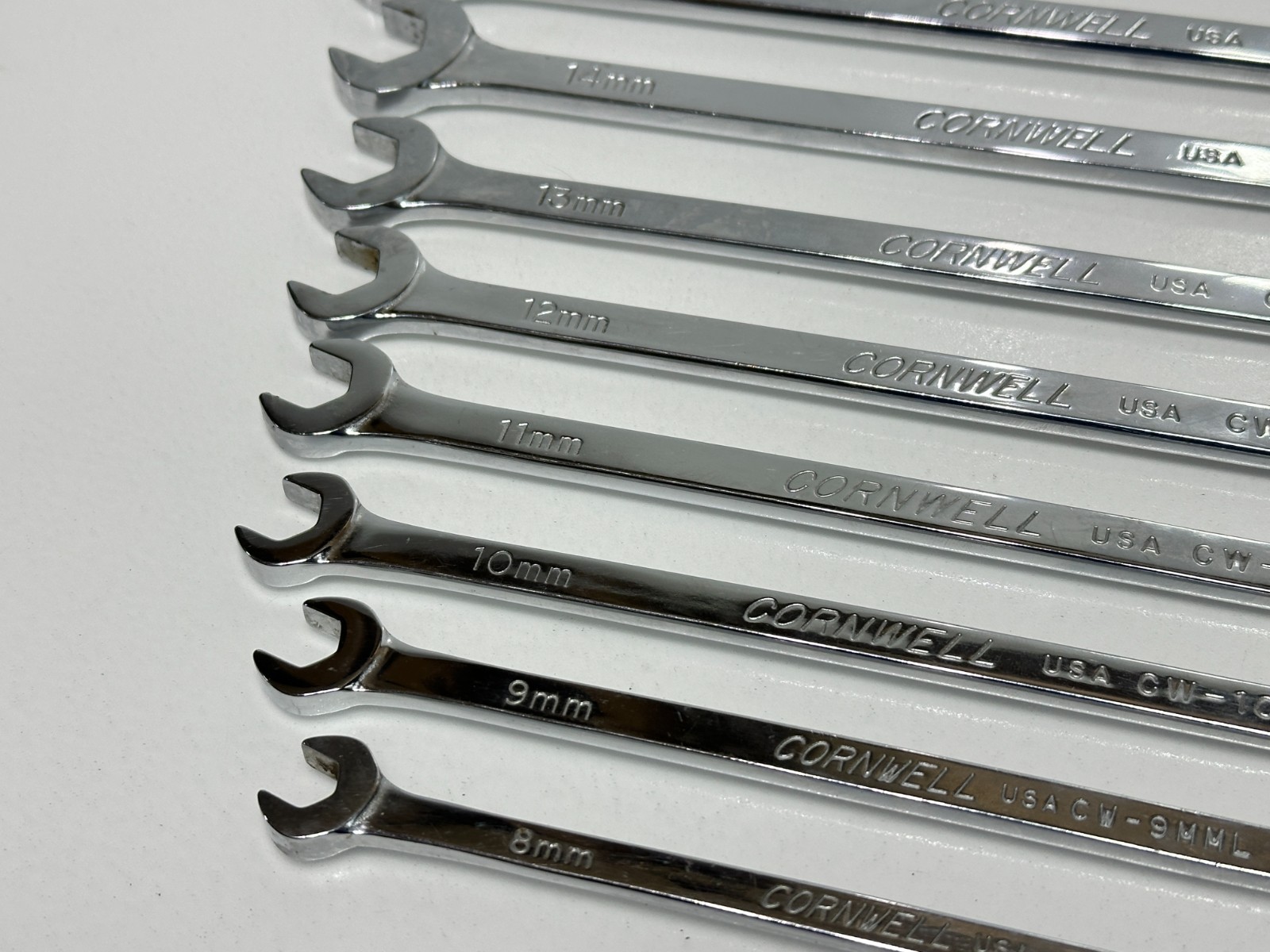 Cornwell USA WCM112LST 12pc Metric 8-19mm Extra Long Combination Wrench Set VTG