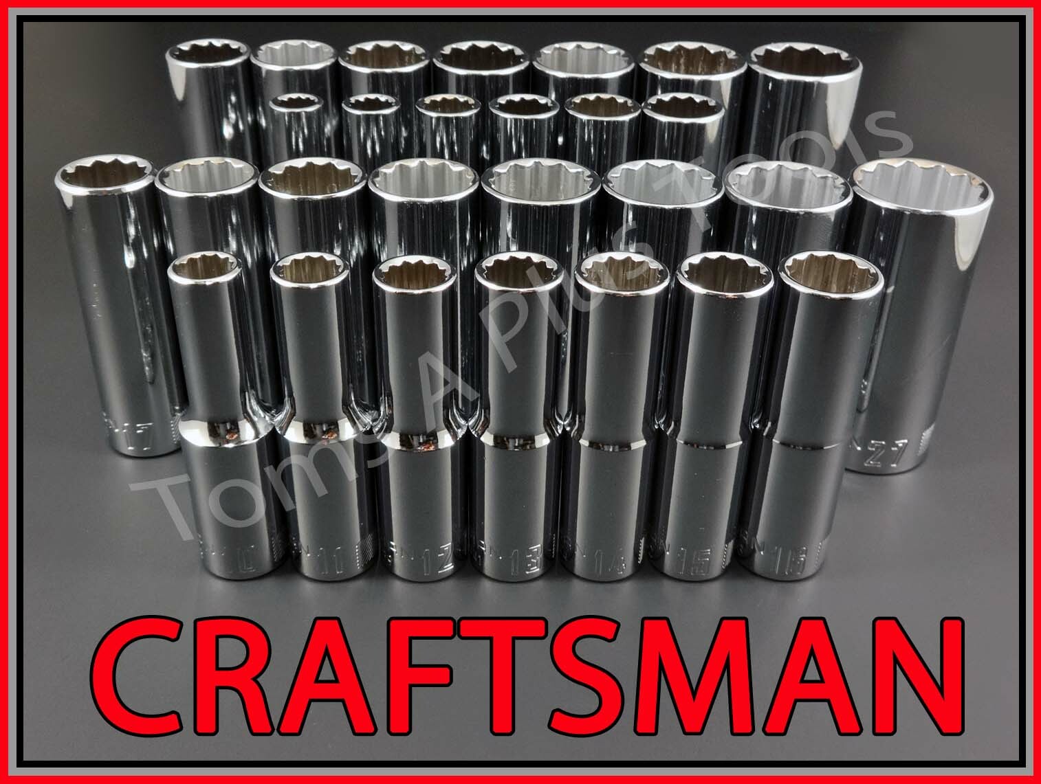 CRAFTSMAN HAND TOOLS 28pc Deep 1/2 SAE METRIC MM 12pt ratchet wrench socket set