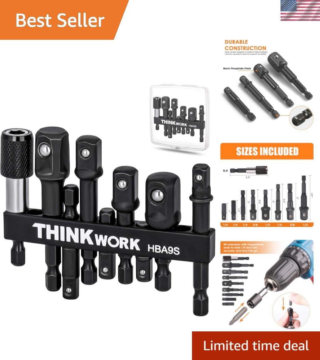 Versatile 1/4″ 3/8″ 1/2″ Socket Adapters with 1/4″ Hex Shank for Power Tools