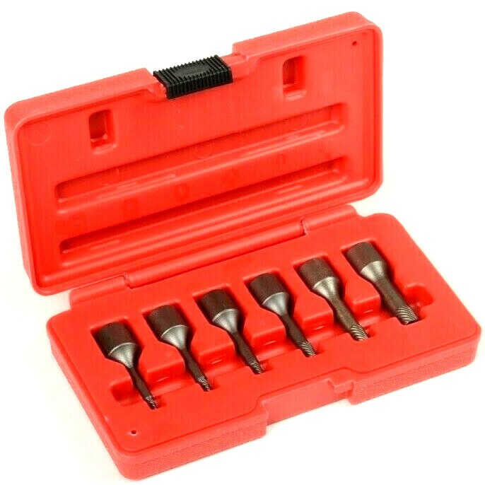 6 pc 3/8″ Drive Screw Extractor Set Remove Broken Studs Pipes Screws Fitting Kit