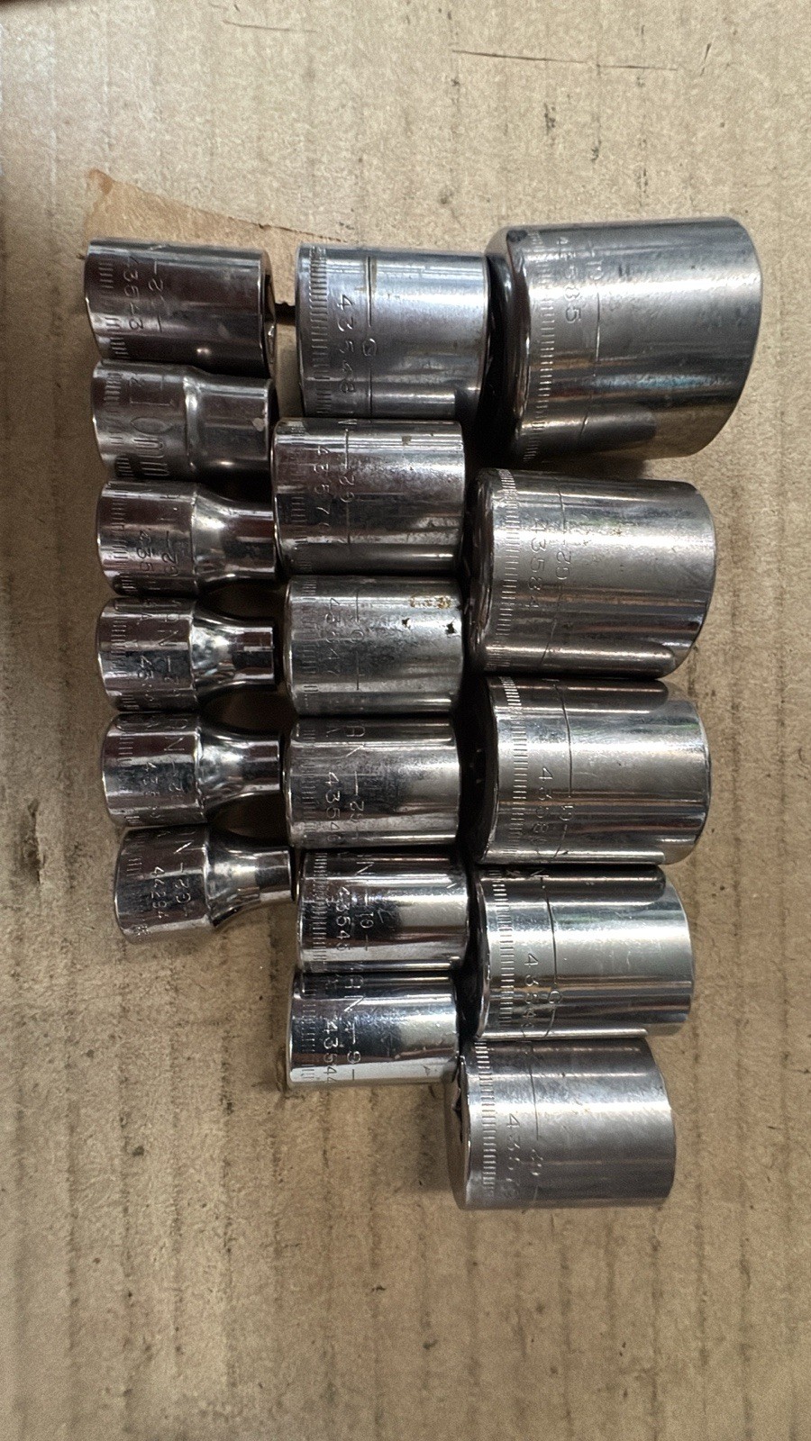 Vtg craftsman 17pc metric 3/8 drive 6mm-22mm 6 point, No Skips, Mix G Series USA