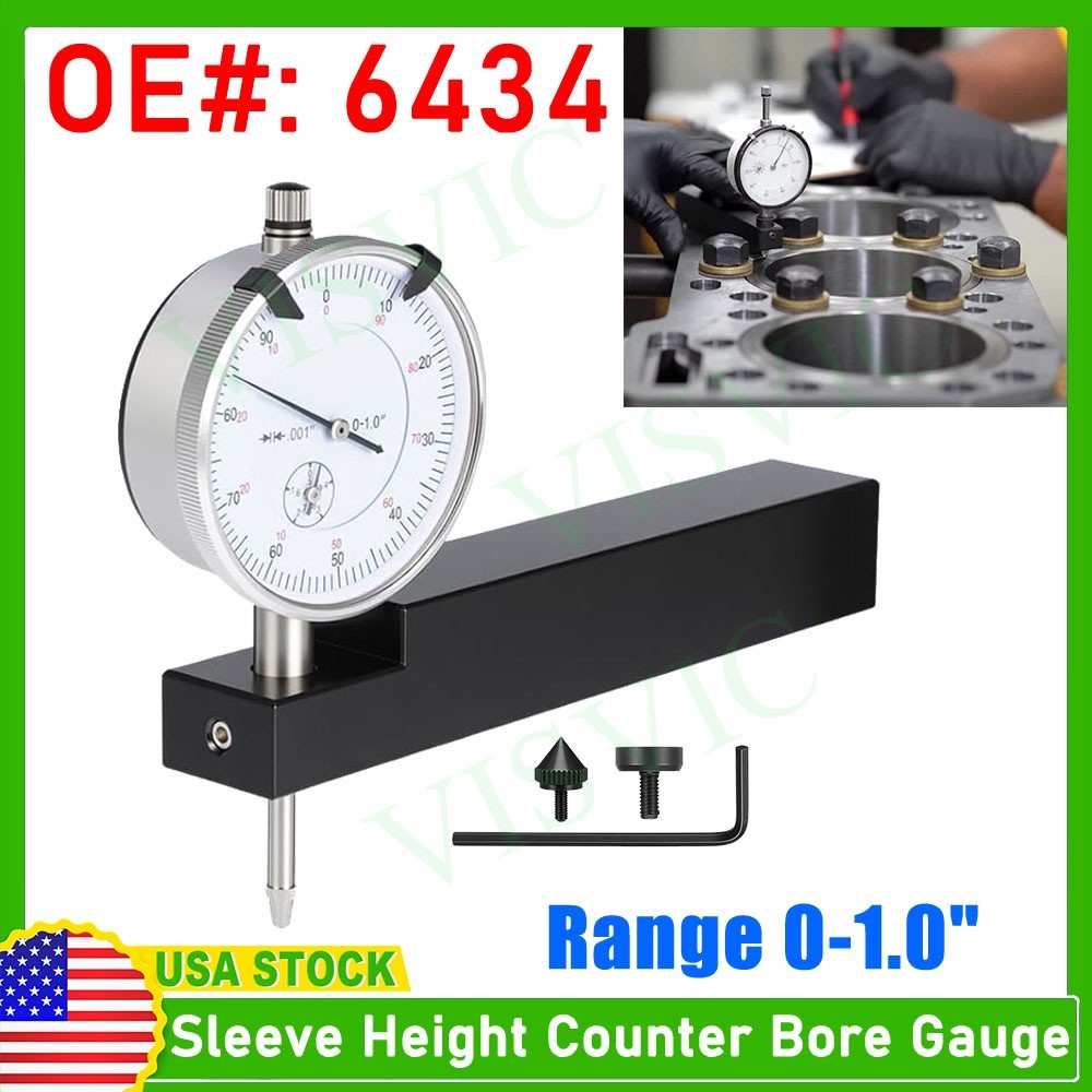 6434 Sleeve Height and Counter Bore Gauge Kit For All Diesel Engines Range 0-1″