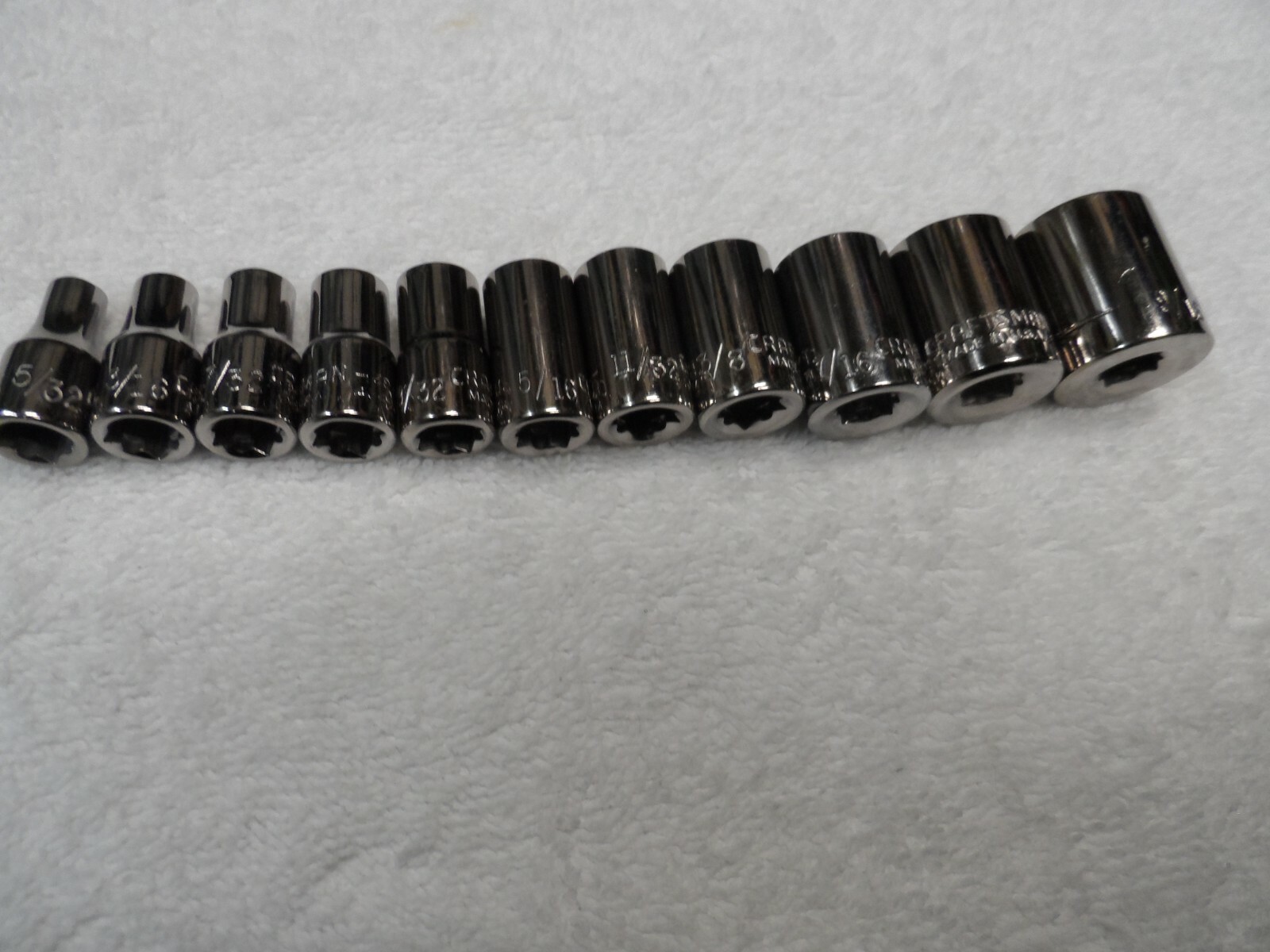Craftsman 1/4″ Drive SAE Shallow Socket Set NOS USA 6pt (5/32 to 9/16″), 11 pcs