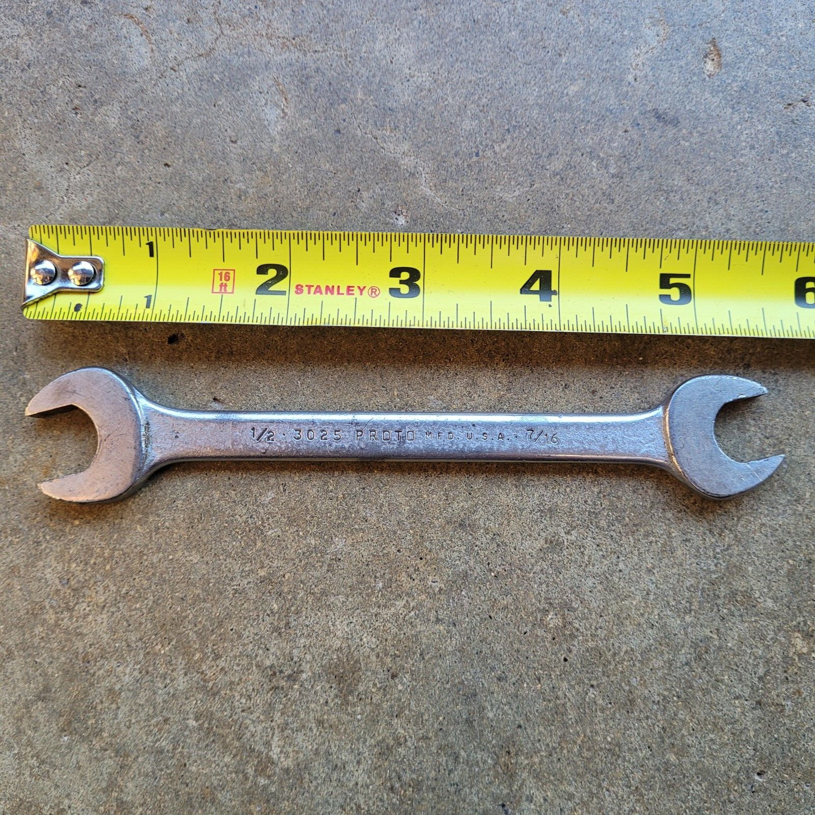 Proto Professional Tools 3025, 7/16″ x 1/2″ double open end Wrench USA Chrome