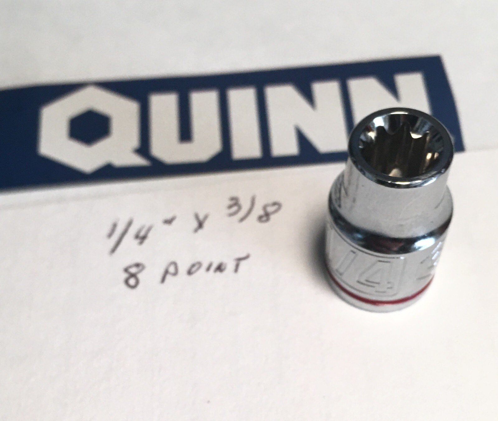 Quinn 1/4″ x 3/8″ Dr Standard Socket. 8 Point Free Shipping