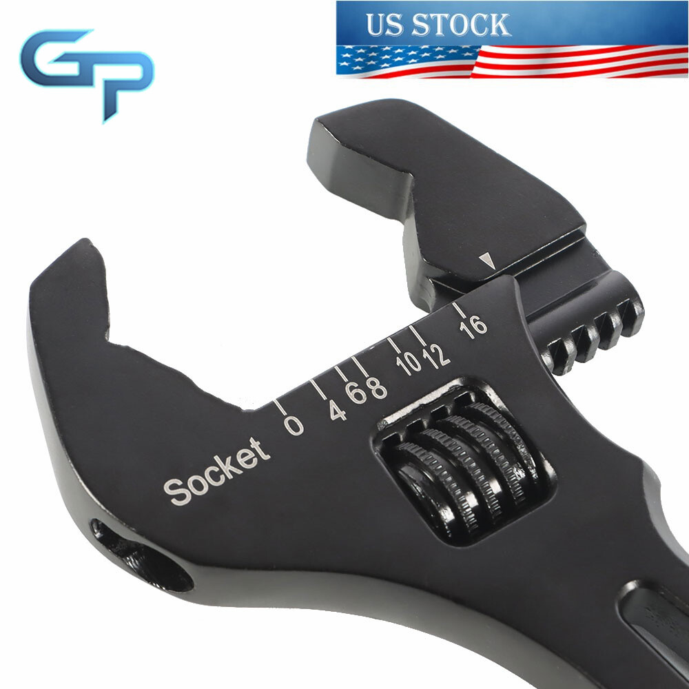 Black Adjustable Wrench Aluminum Tool Spanner for Hose End Fitting 3AN-16AN