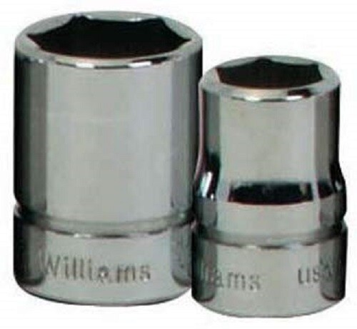 3/8″ Drive Shallow Sockets, 6-Point, SAE, High-Polished Chrome Finish, Williams