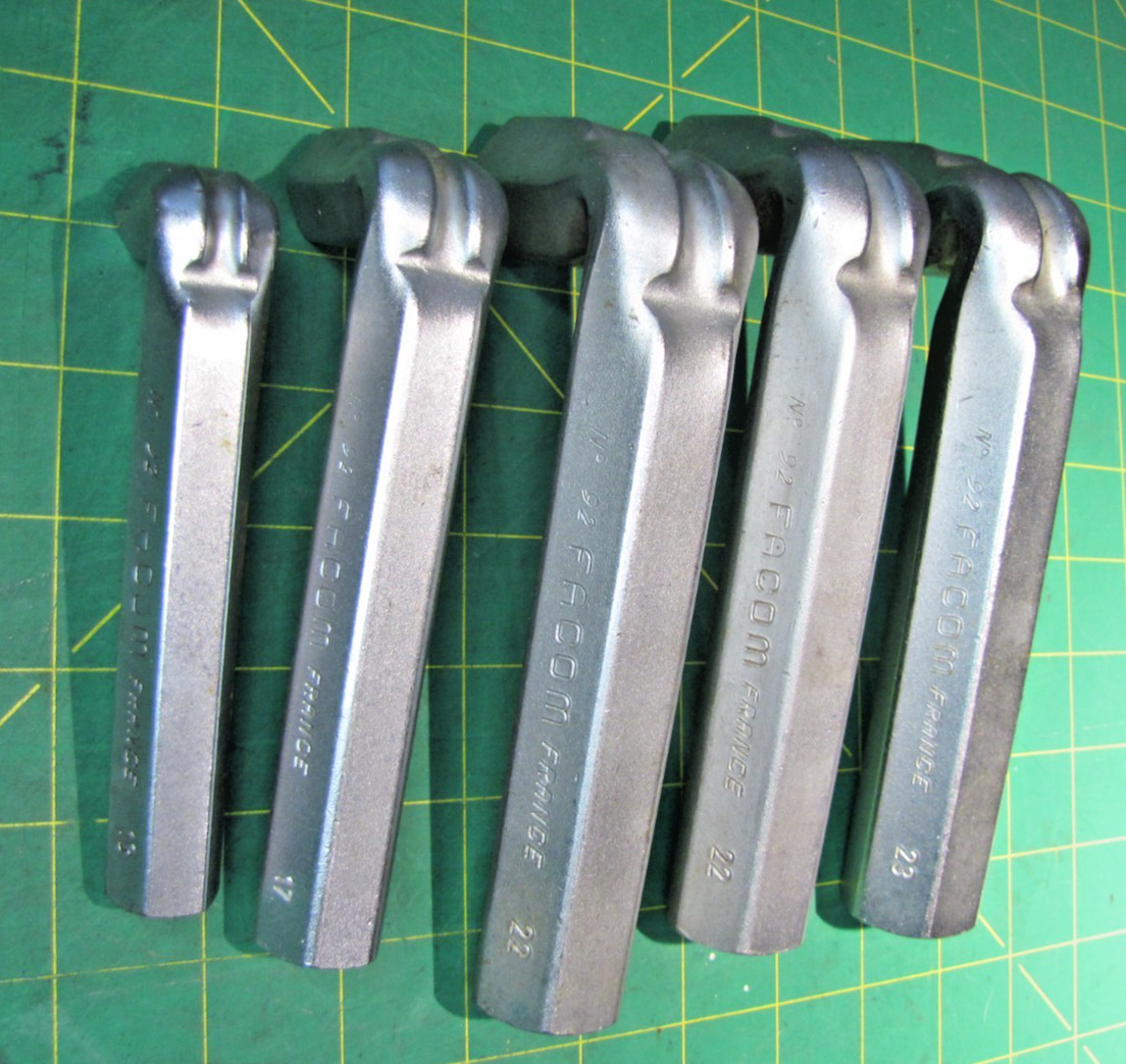 Facom No92, FIVE WRENCH SET 23MM,22X2MM,17MM &13MM