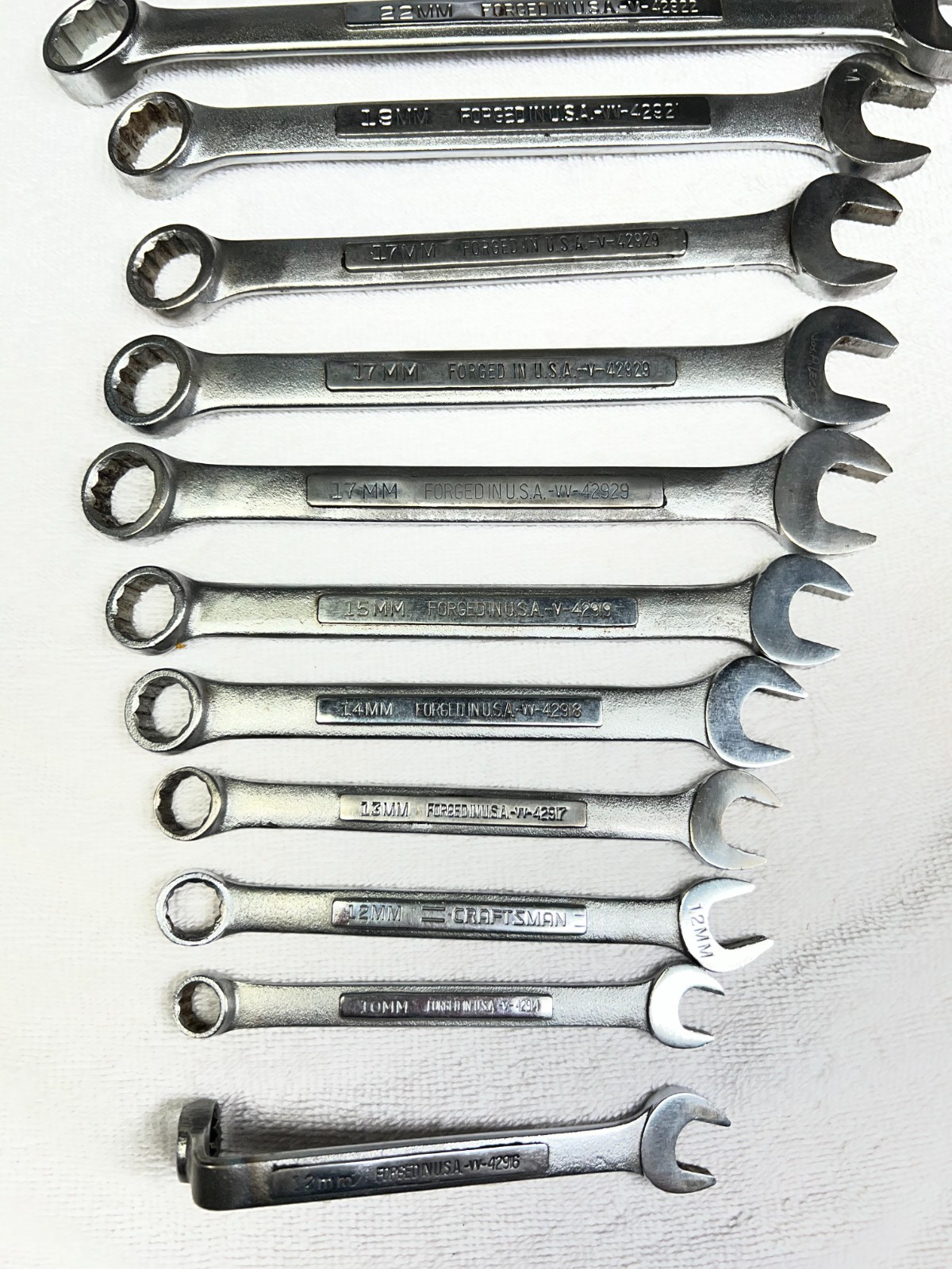 Craftsman V series Combination Wrenches Metric Lot of 11 USA made