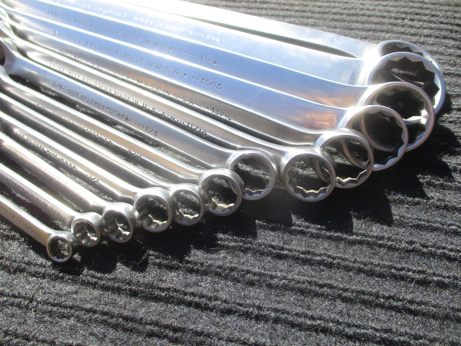 Plomb, Plvmb polished Box Wrench set 5/16 to 1 3/8, 1100 series