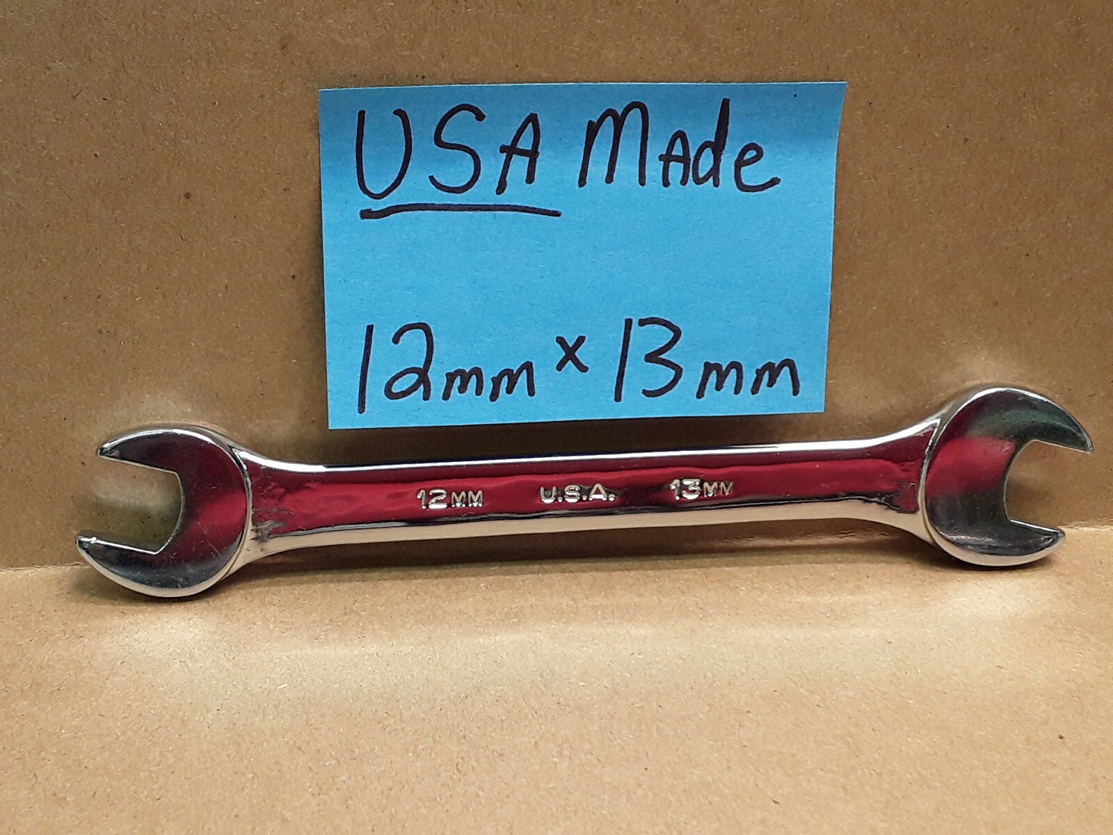 Indestro Duro 12mm x 13mm Metric Open End Wrench #41213A USA MADE!!