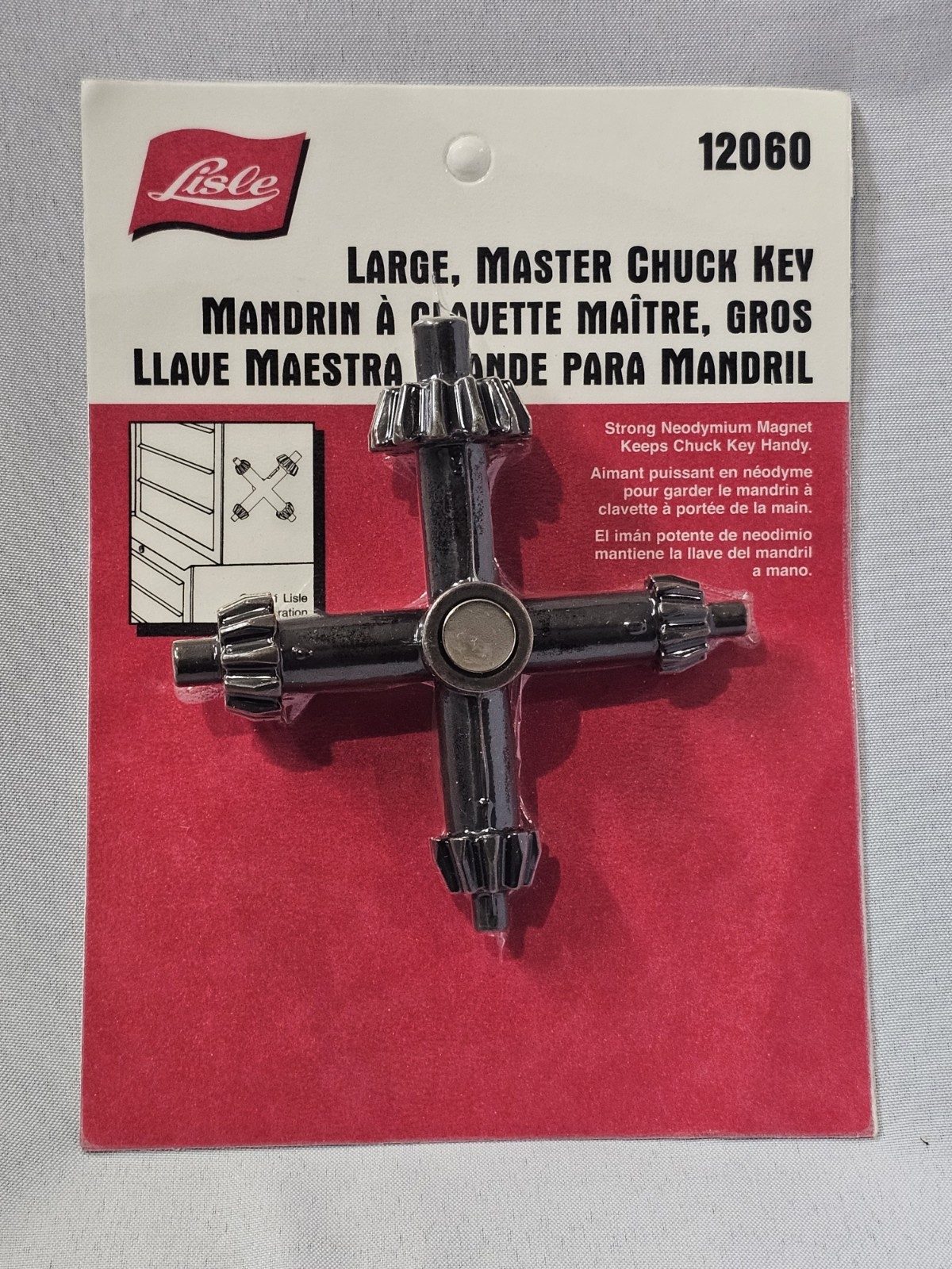Lisle 12060 Large Master Magnetic Chuck Key with 4 Sizes🔺️SEALED