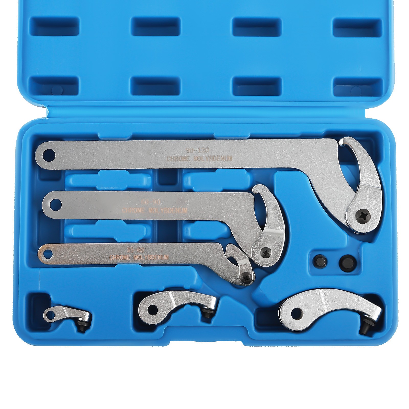 8Pcs Adjustable Hook & Pin Spanner Wrench Tool Set Locking Nut Wrench 35mm-120mm