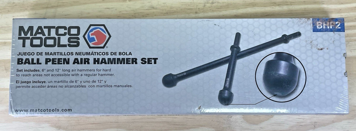 Matco Tools 2 Piece Ball Peen Air Hammer Set BHP2 *BRAND NEW IN BOX* #T13