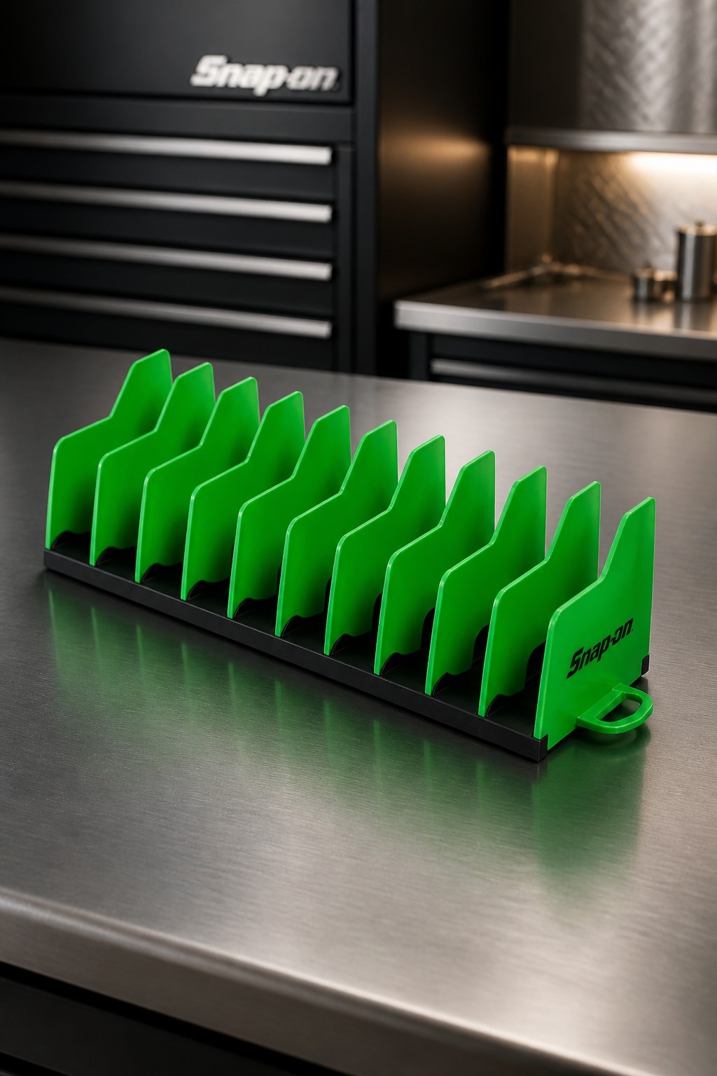 Snap On Tools 10″ Pliers Holder Organizer GREEN Non-slip rubber base US KAPL10GN