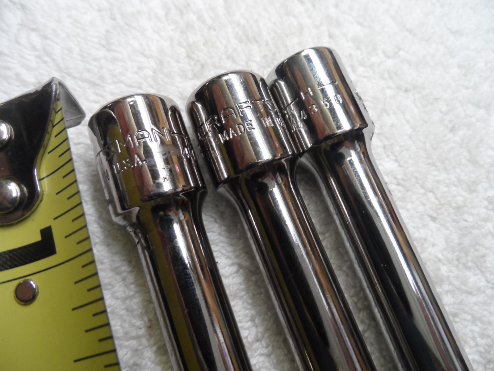 Craftsman 3/8″ Drive Quick Release 3″ 6″ 10″ Extension, NOS USA – 3 pcs