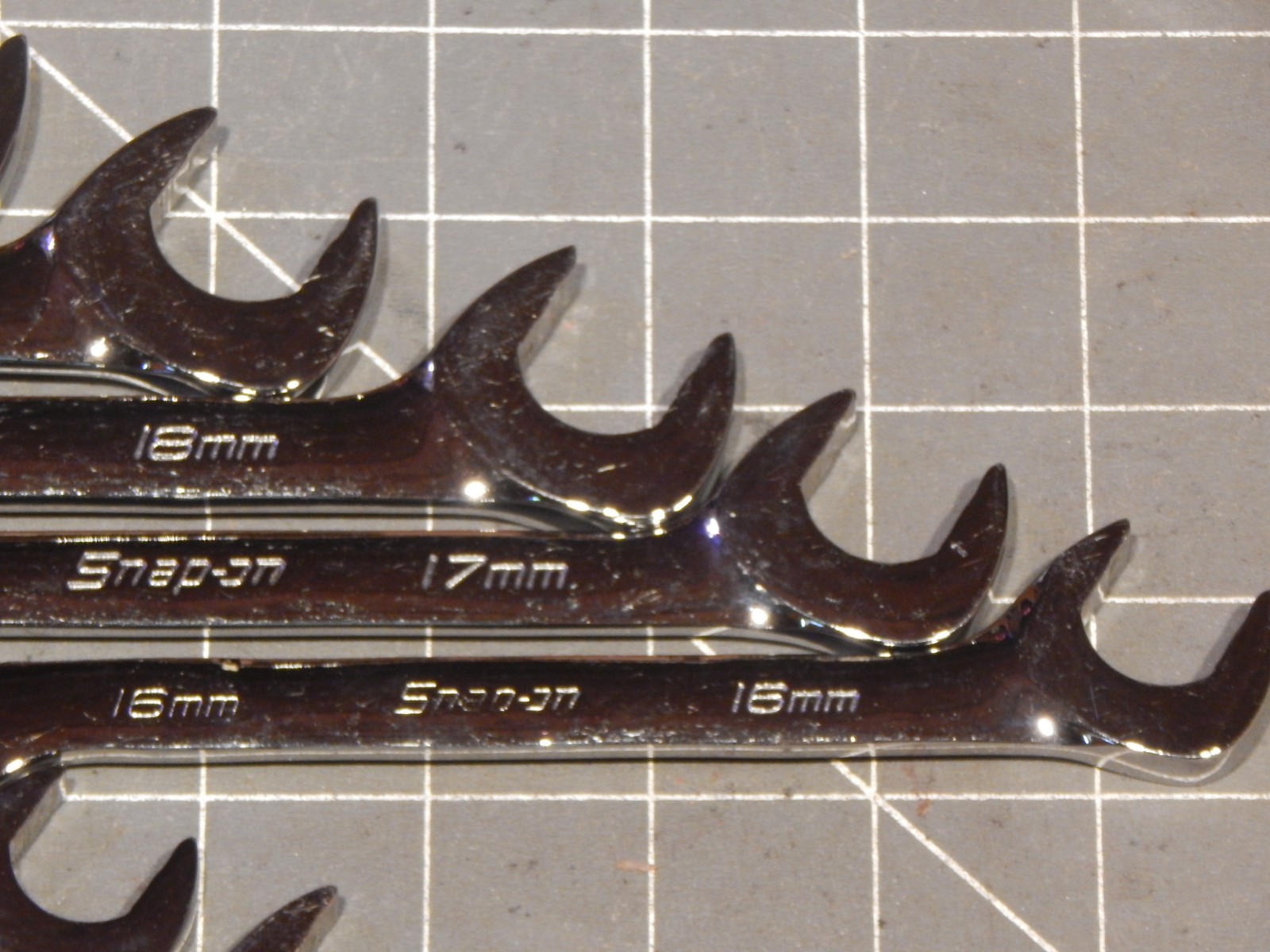 Snap On 14Pc Metric Flank Drive Plus 4 Way Open End Angle Wrench Set 10MM 27MM