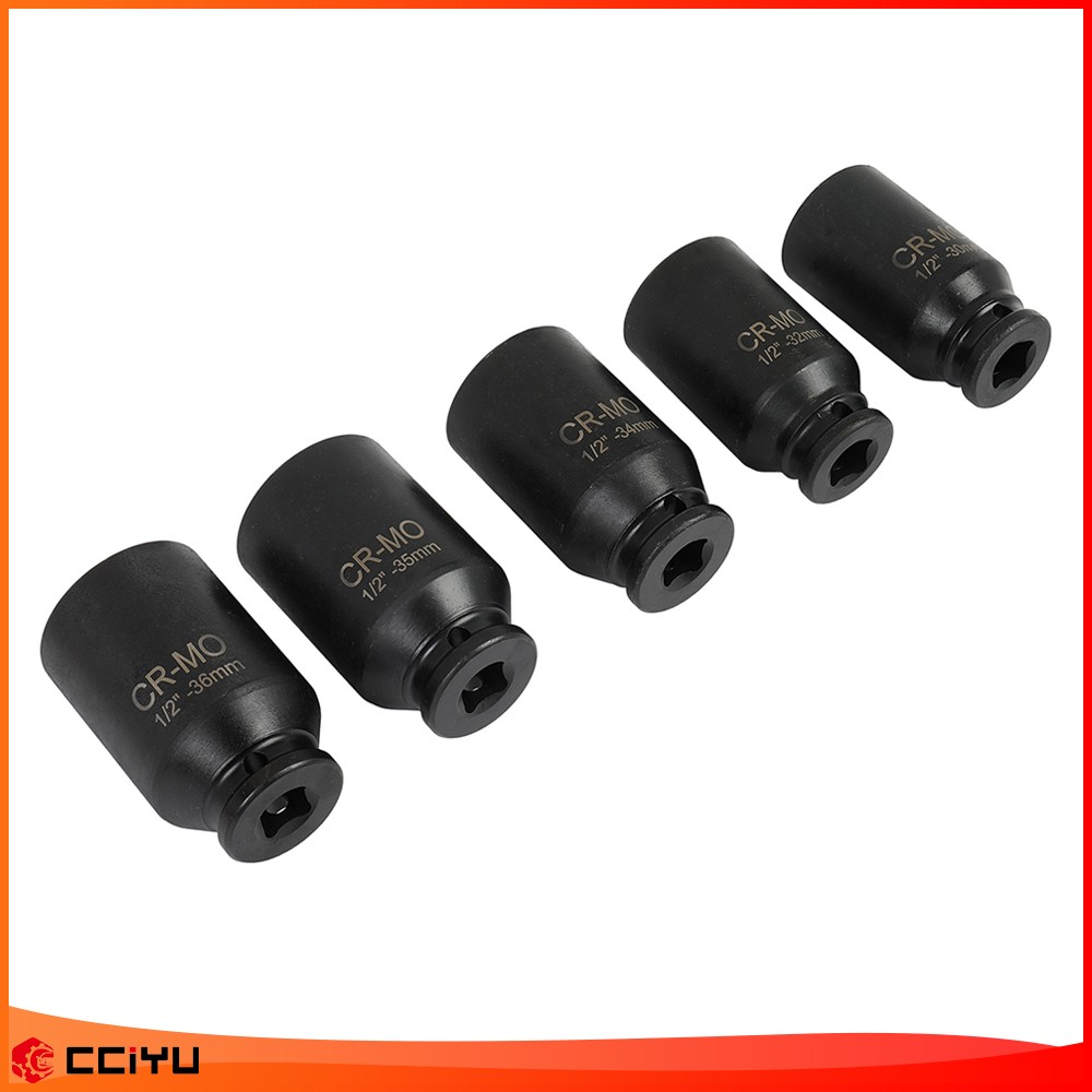 1/2″ Deep Spindle Axle Nut Socket Set 12 POINT METRIC 30 32 34 35 36mm 5pcs