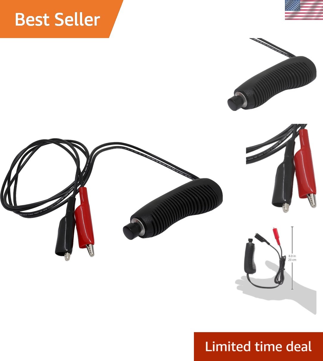 3012 Wired Remote Control Starter Switch with Durable Hooded Clamps – 91cm Leads