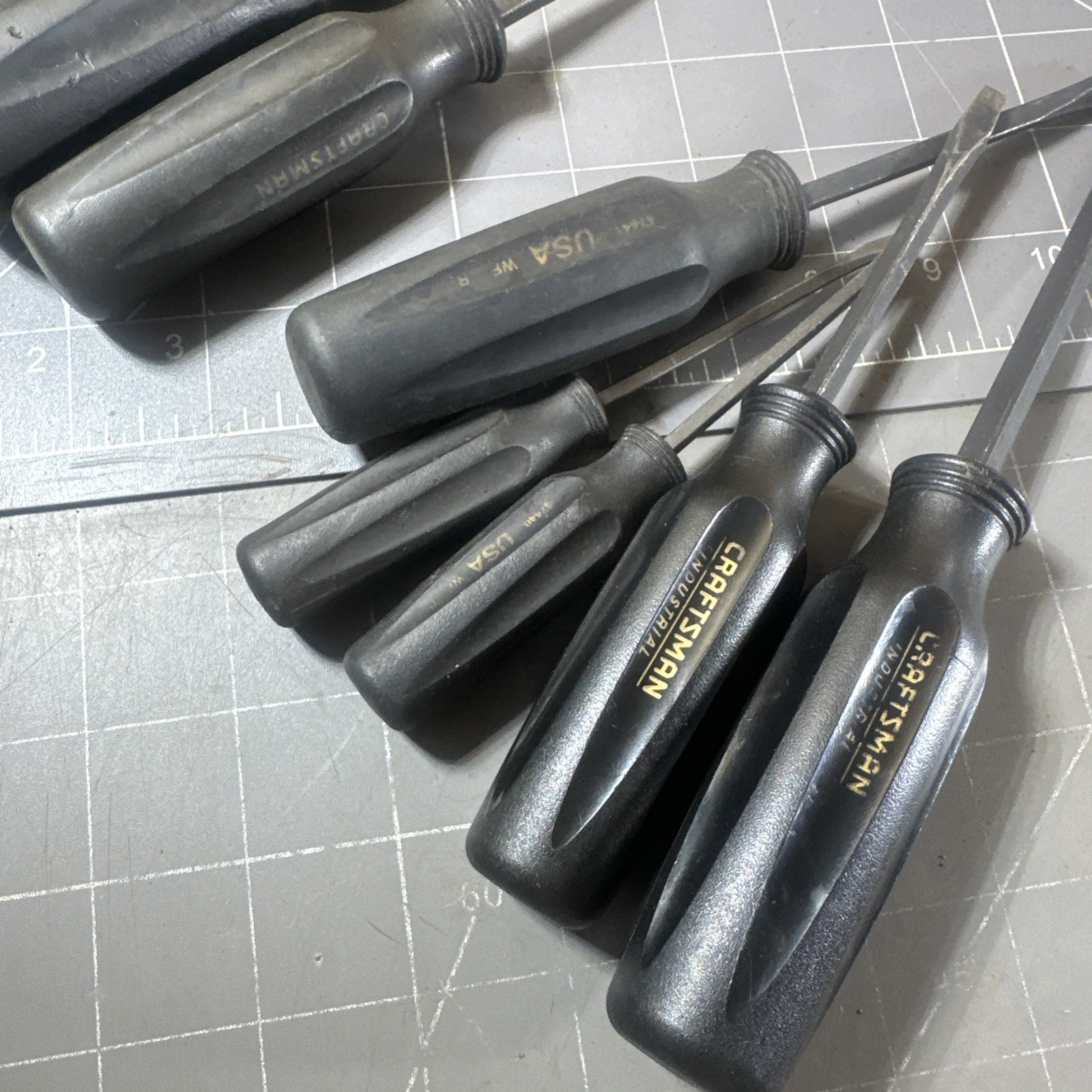 9pc. Craftsman Professional Slotted Flathead WF Black Handle Screwdriver Set USA