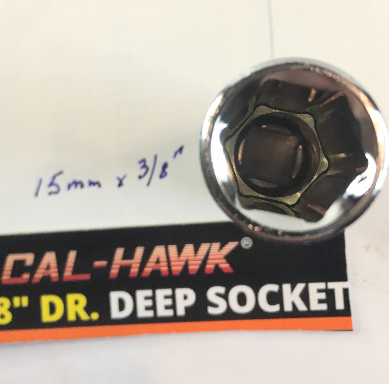 Cal- Hawk Deep Socket 15 mm x 3/8″ Dr 6Pt Free USA Ship