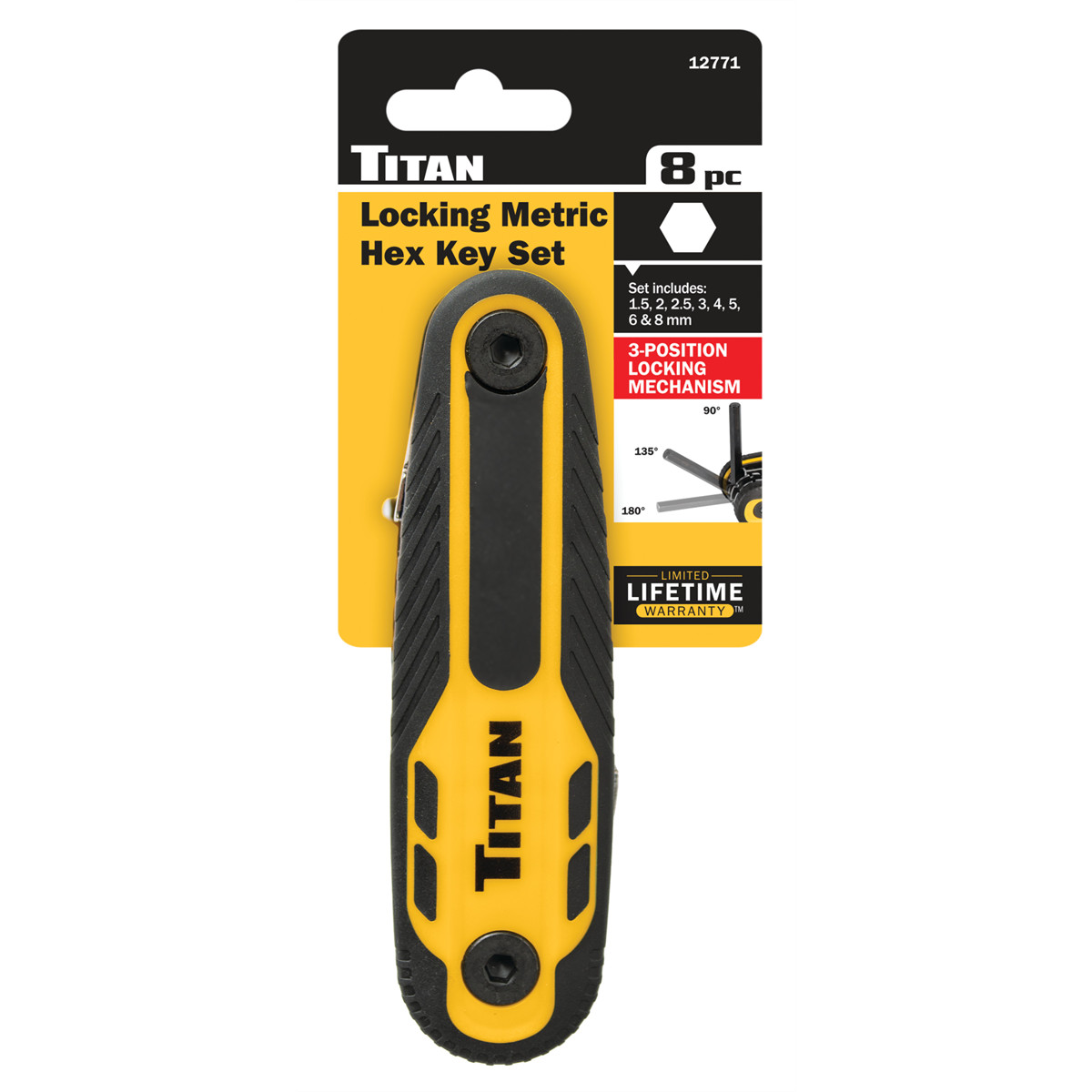 Titan 8 pc. Locking Metric Hex Key Set