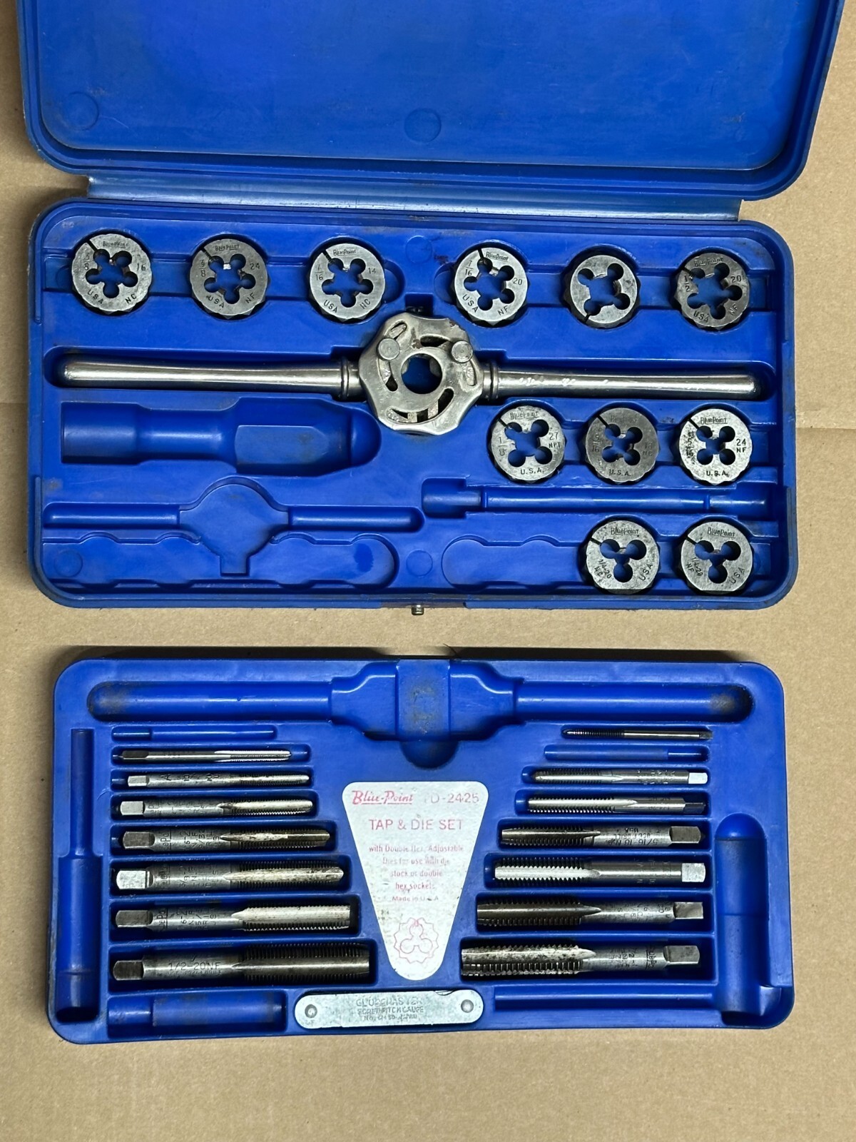 Blue Point by Snap On SAE Tap & Die Set – TD2425 – Not Complete