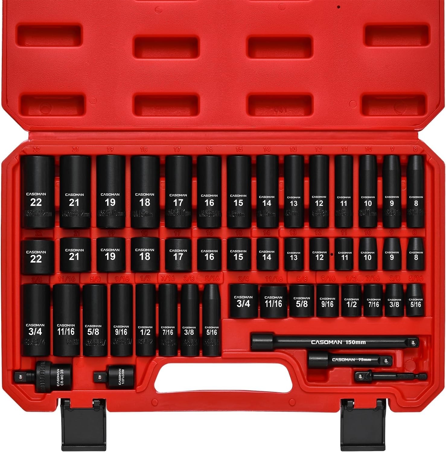 All-in-One 3/8″ Drive Impact Socket Set – SAE/Metric, Portable Case Included