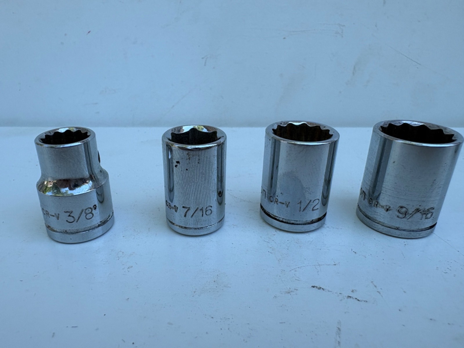 Vintage Companion (SEARS) 3/8″ Drive Shallow SAE Sockets 12 point – 9 Pieces