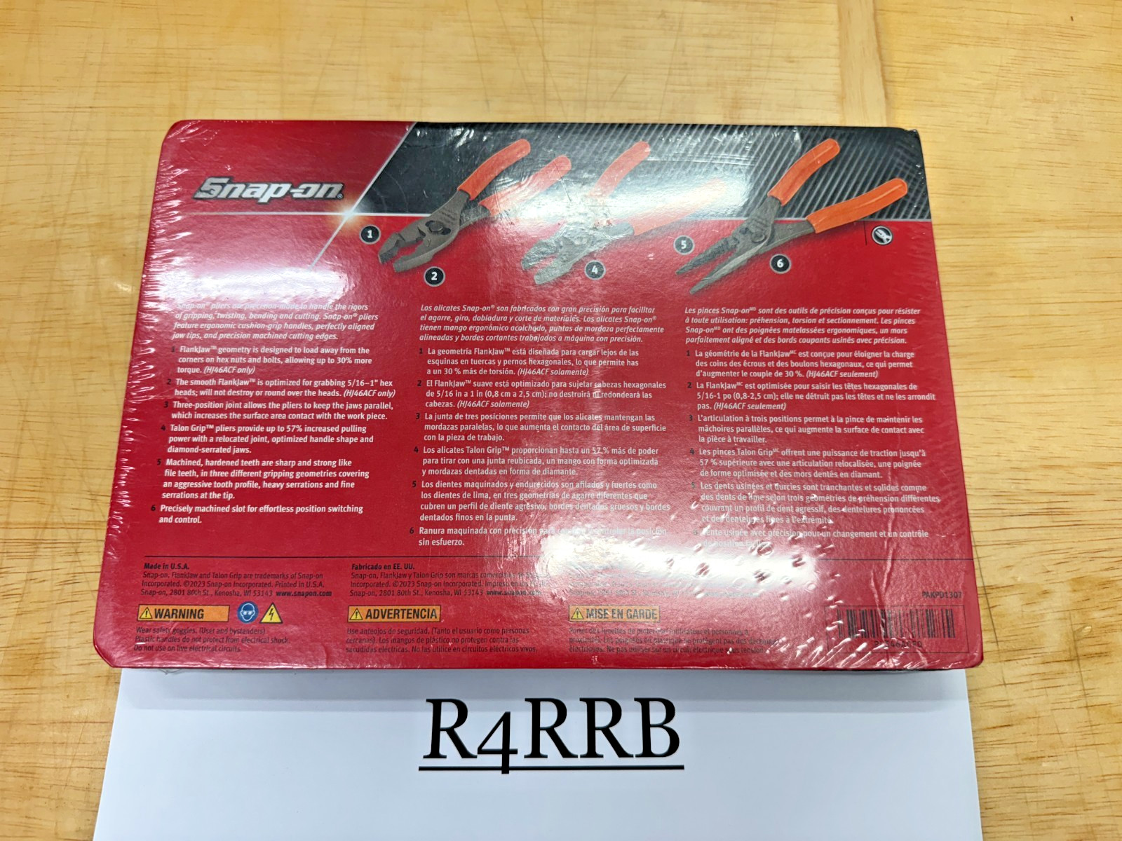 Snap-on Tools USA NEW SEALED 3pc ORANGE Soft Grip Slip Joint Pliers Set PL346ACO