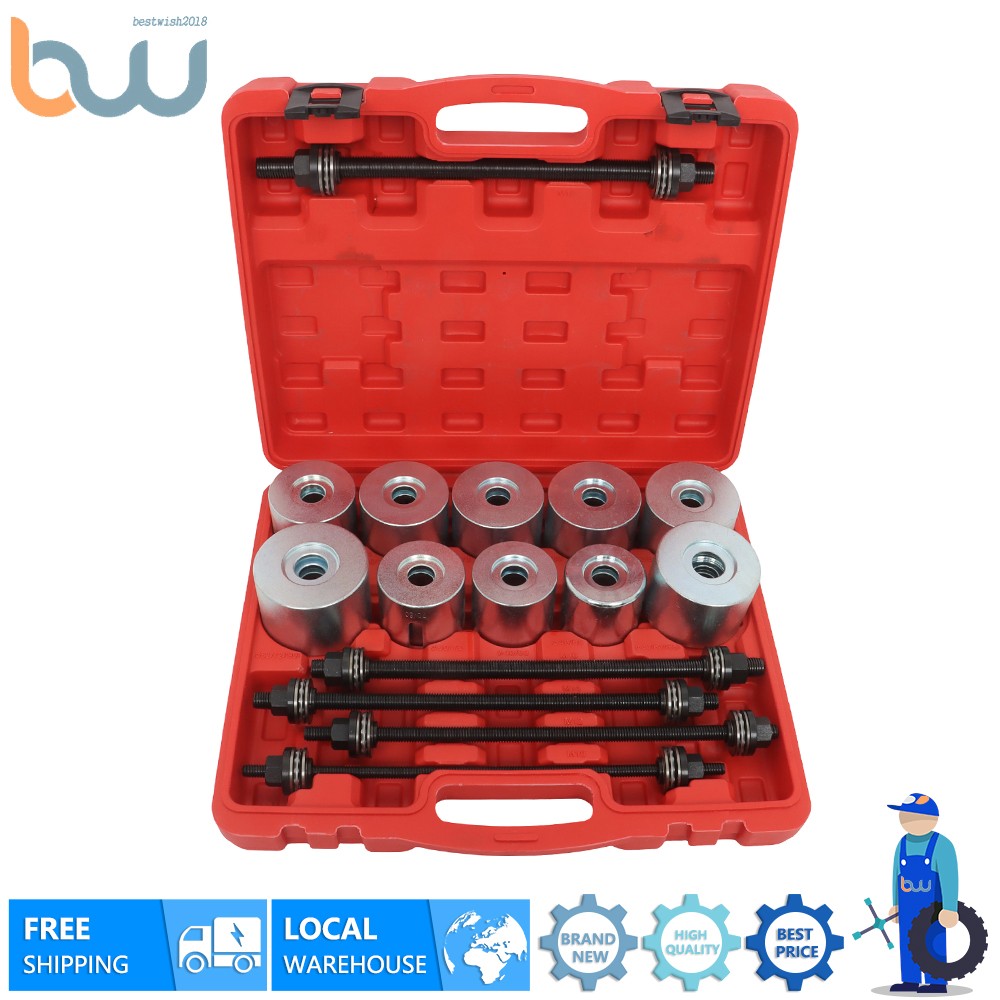 Universal Press and Pull Sleeve Kit Bush Bearing Removal Insertion Tool 27PCS
