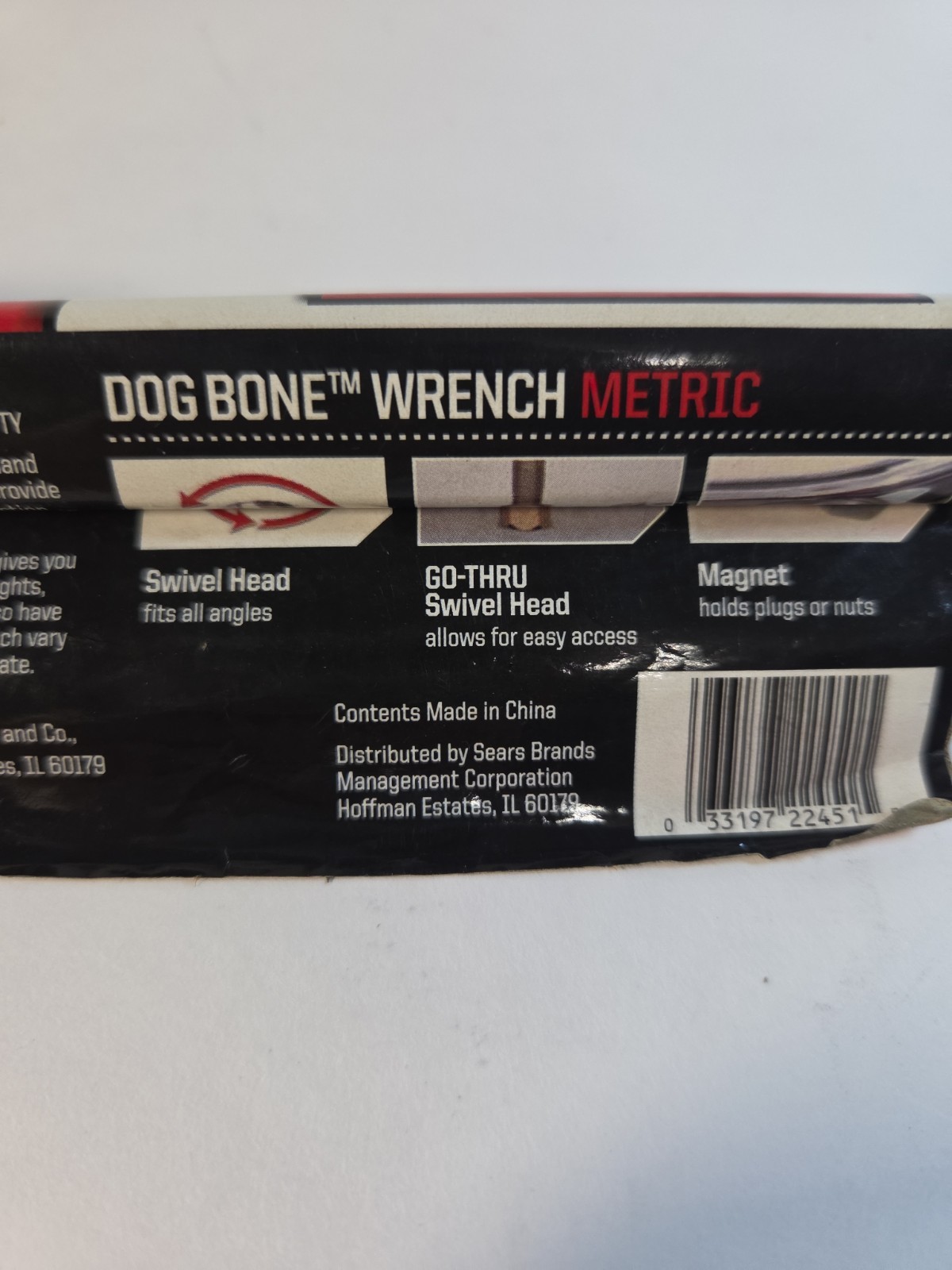 VGC Craftsman 8-in-1 12mm-19mm Metric Dogbone Wrench,14278 Go Thru Swivel Head