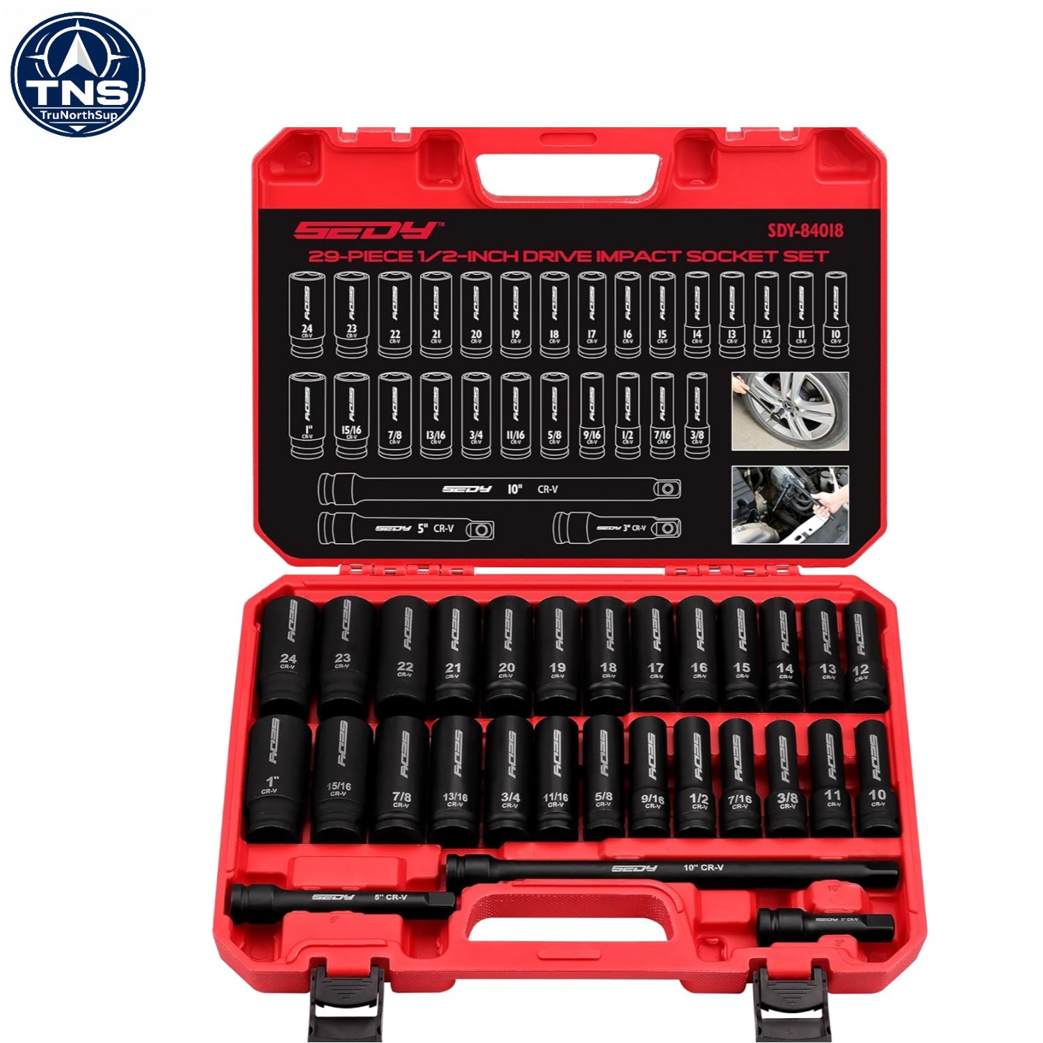 Precision Engineered 1/2″ Drive 29-Piece Impact Socket Set – Complete Variety