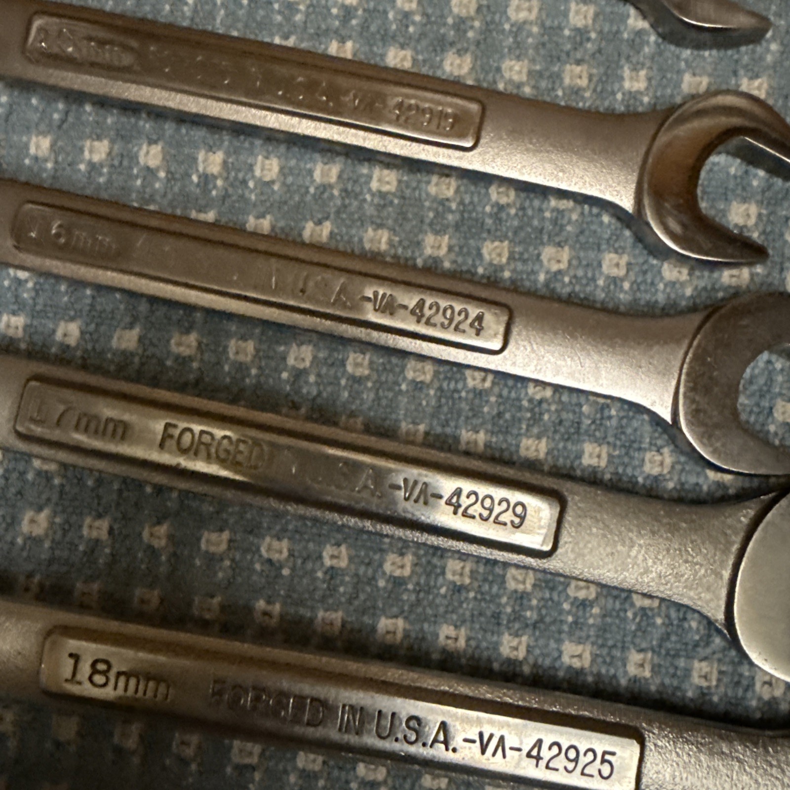 Williams 10mm Craftsman USA VA Metric 12-Point Combination Wrench Set 8-19mm