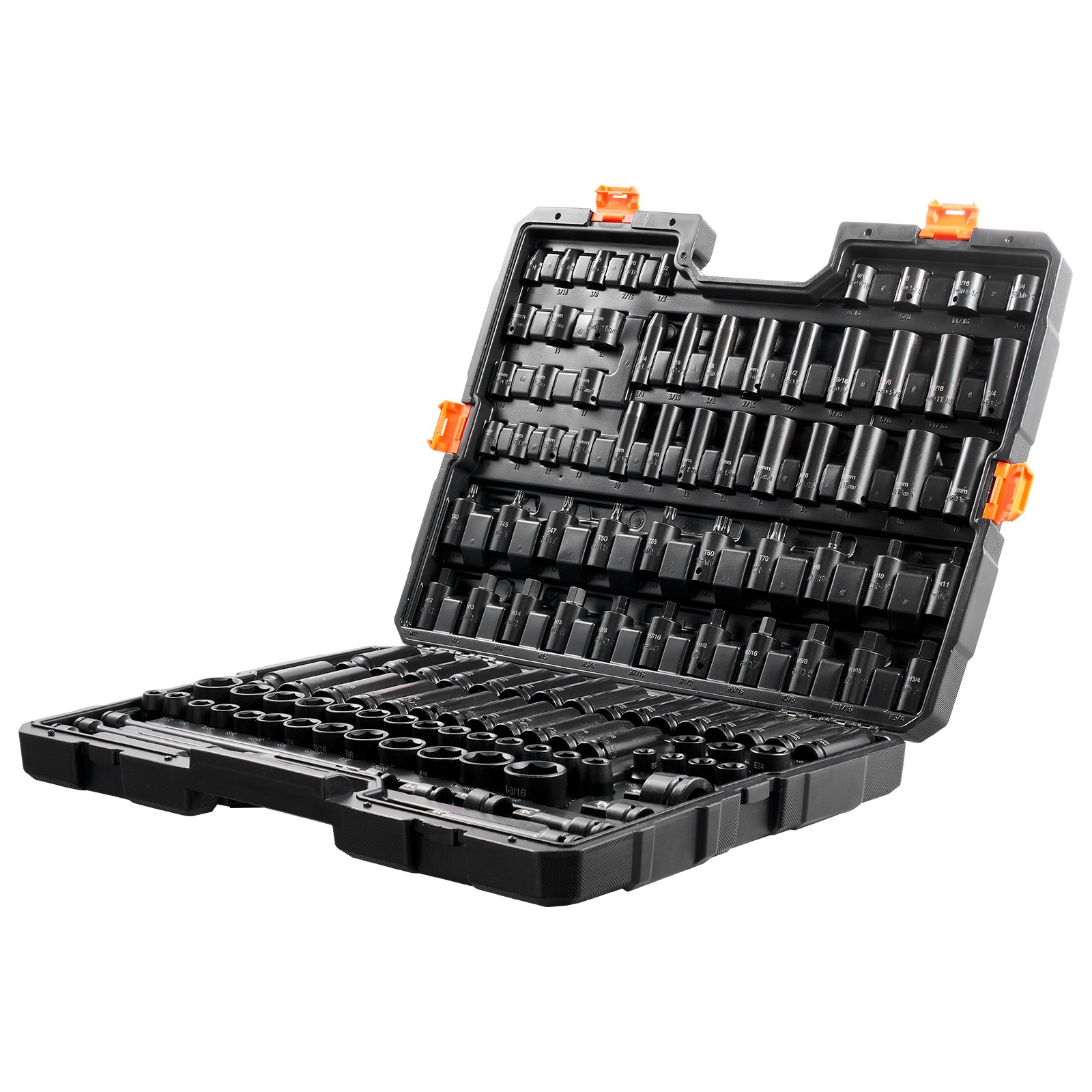 VEVOR Impact Sockets Set 130PCS 6-Point 3/8″ & 1/2″ Drive Bit Ratchet Tool Kit
