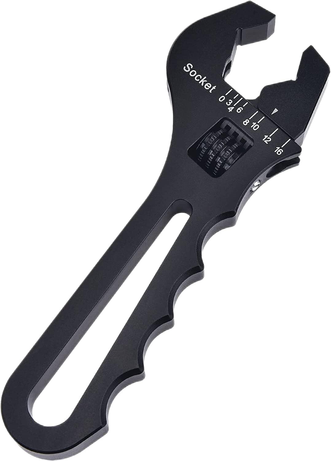 AN Hose Fitting Wrench Spanner Lightweight Adjustable Aluminum 3AN-16AN Black