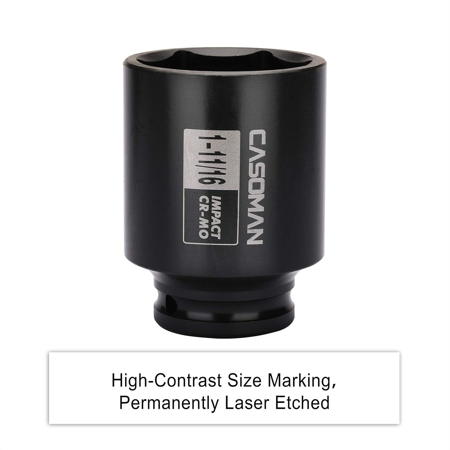 6-Point 1/2-Inch Drive Deep Impact Socket- 1-11/16″ (SAE), CR-MO, 1/2-inch Drive