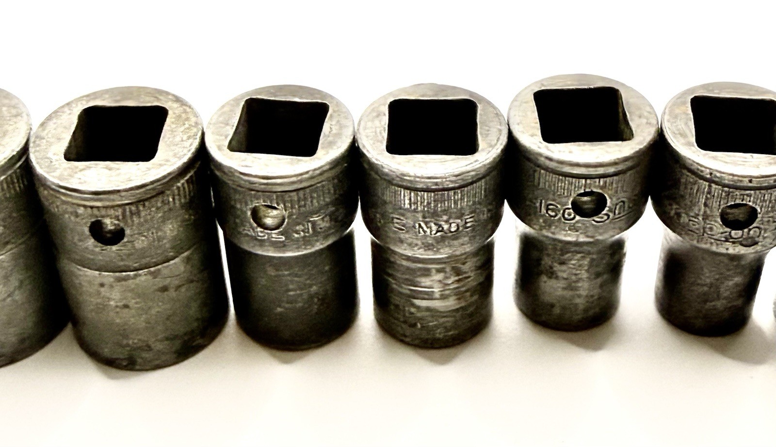 Vintage Snap-On USA Socket Set 1/2” Drive 12 Point – 10 Pcs Total