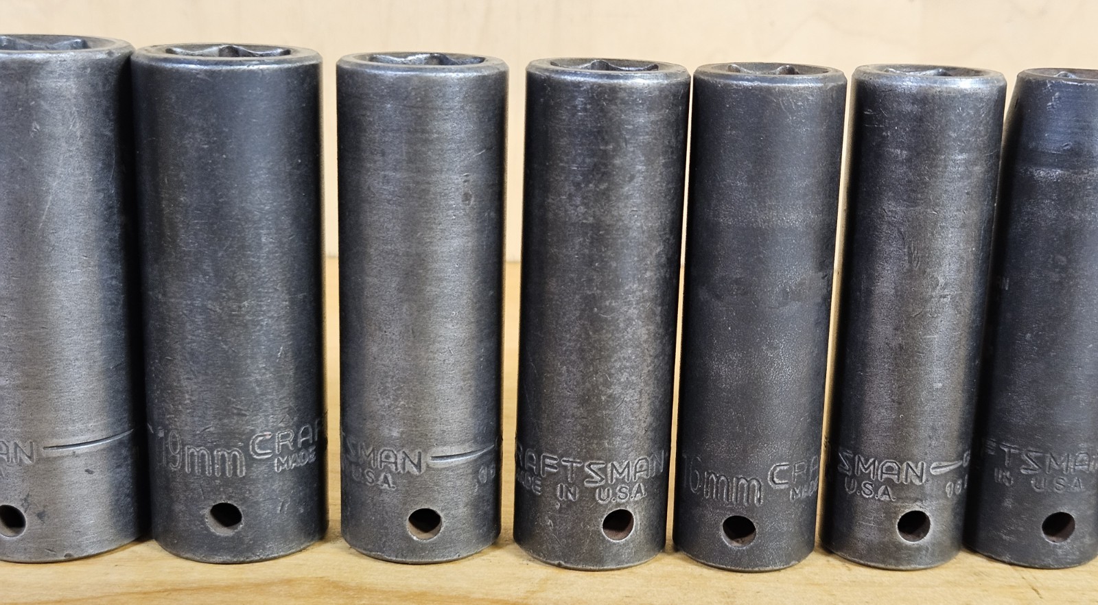 USA Used METRIC Craftsman GK 1/2″ Drive Impact Socket Set 12 Pieces 12mm-27mm