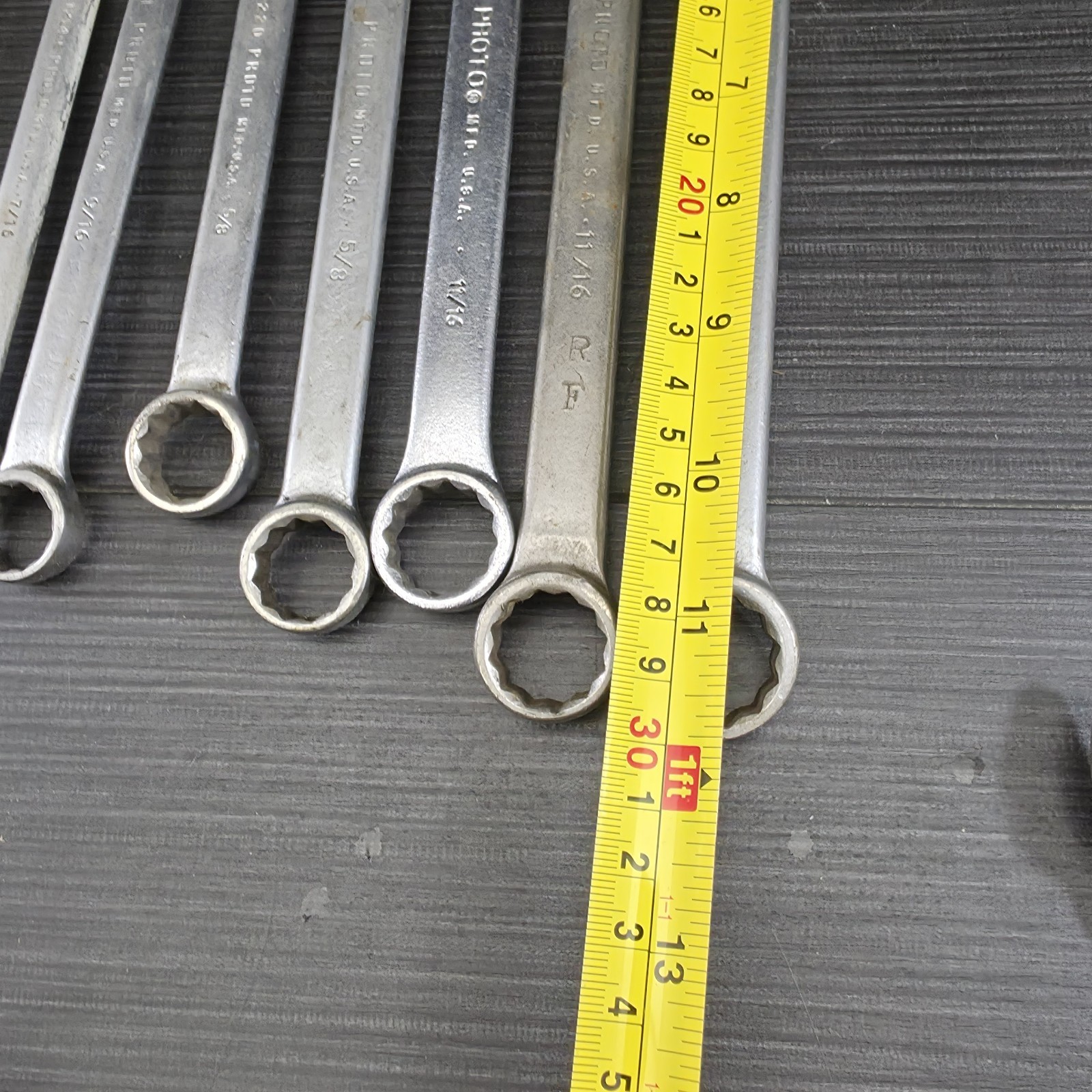 Vintage PROTO Professional USA Combination Wrench Lot of 11 SAE 5/16-3/4 Tools