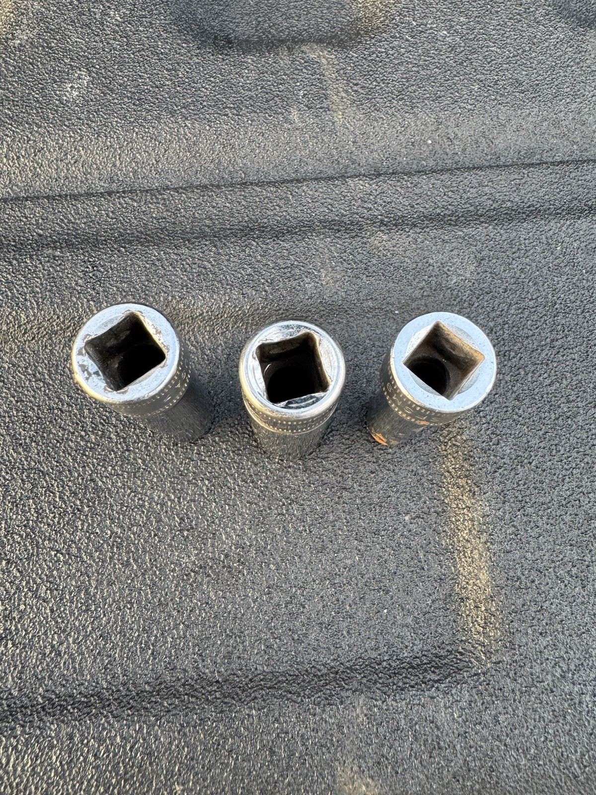 Lot Of 3 Snap-on Tools USA Vintage 3/8″ Drive Metric 6 Point Sockets 9mm 11mm 13