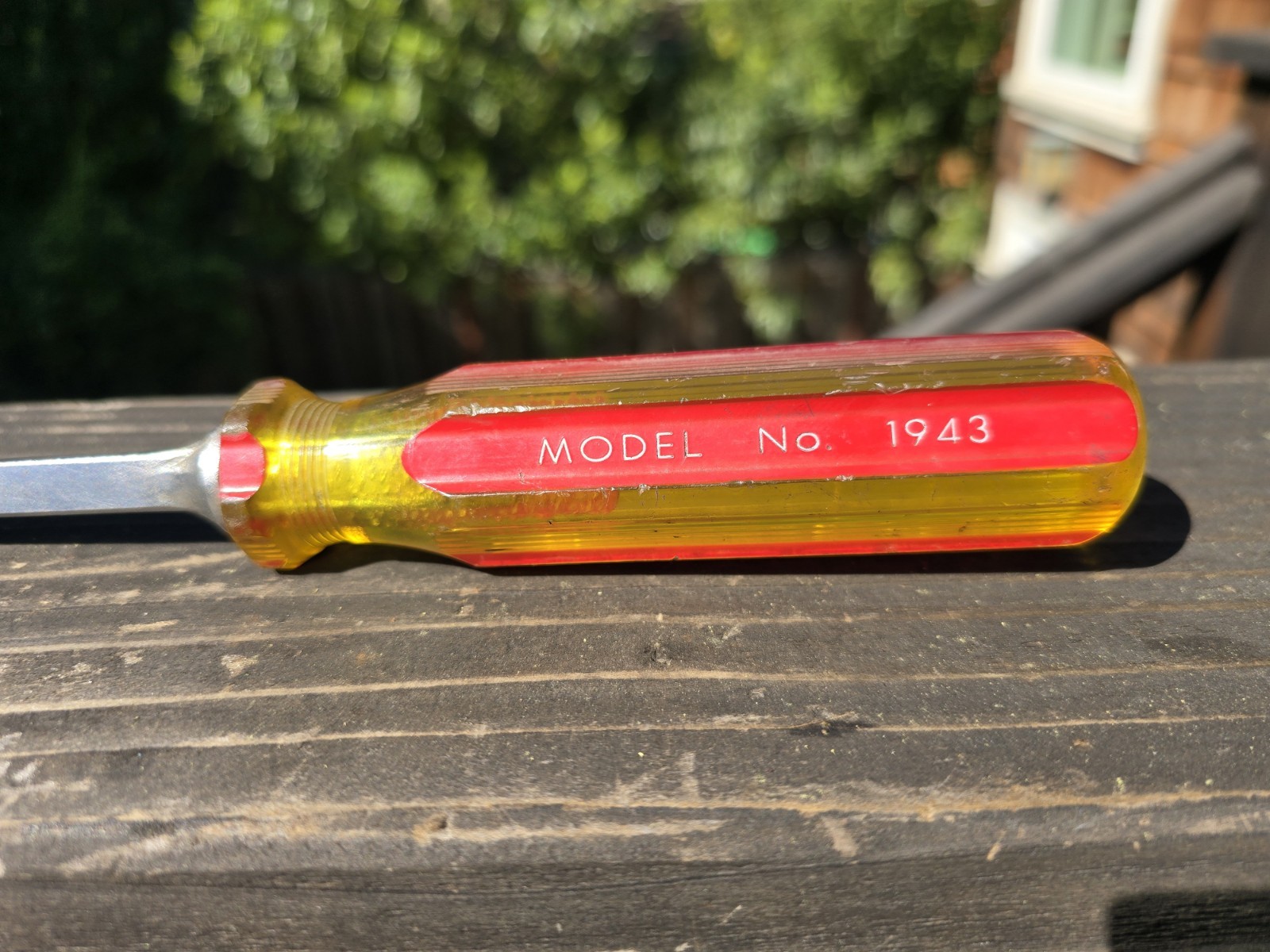 Ridgid 3/8″ Model No. 1943 Flat Slotted Screwdriver Orange Yellow 13.5″ USA