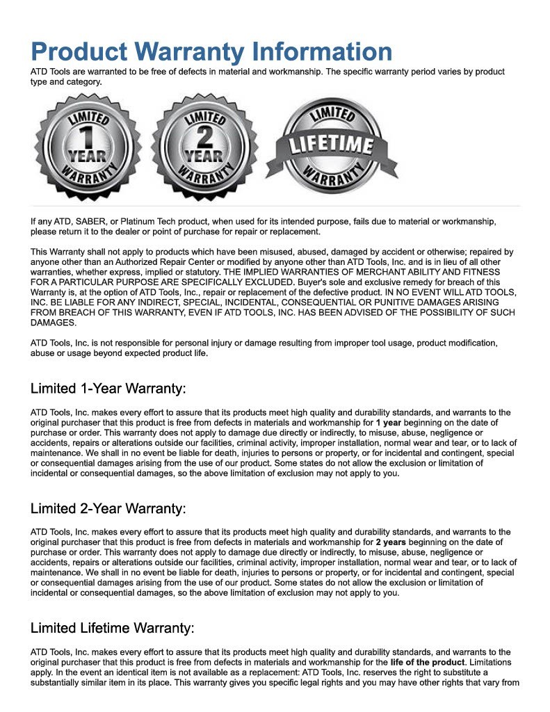 ATD-1014 – 14Pc. SAE Raised Panel Combination Wrench Set