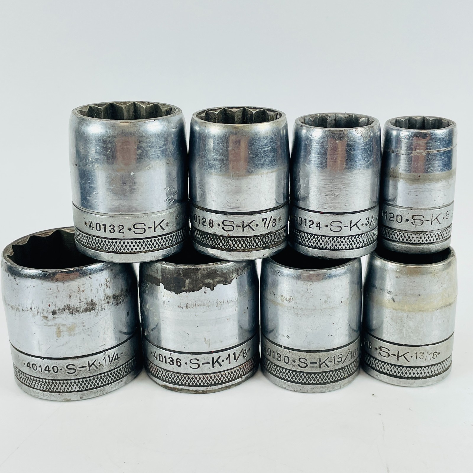 VTG SK Tools 1/2” Drive SAE Tapered Socket Set 8Pc 5/8” To 1-1/4” USA 12 Point