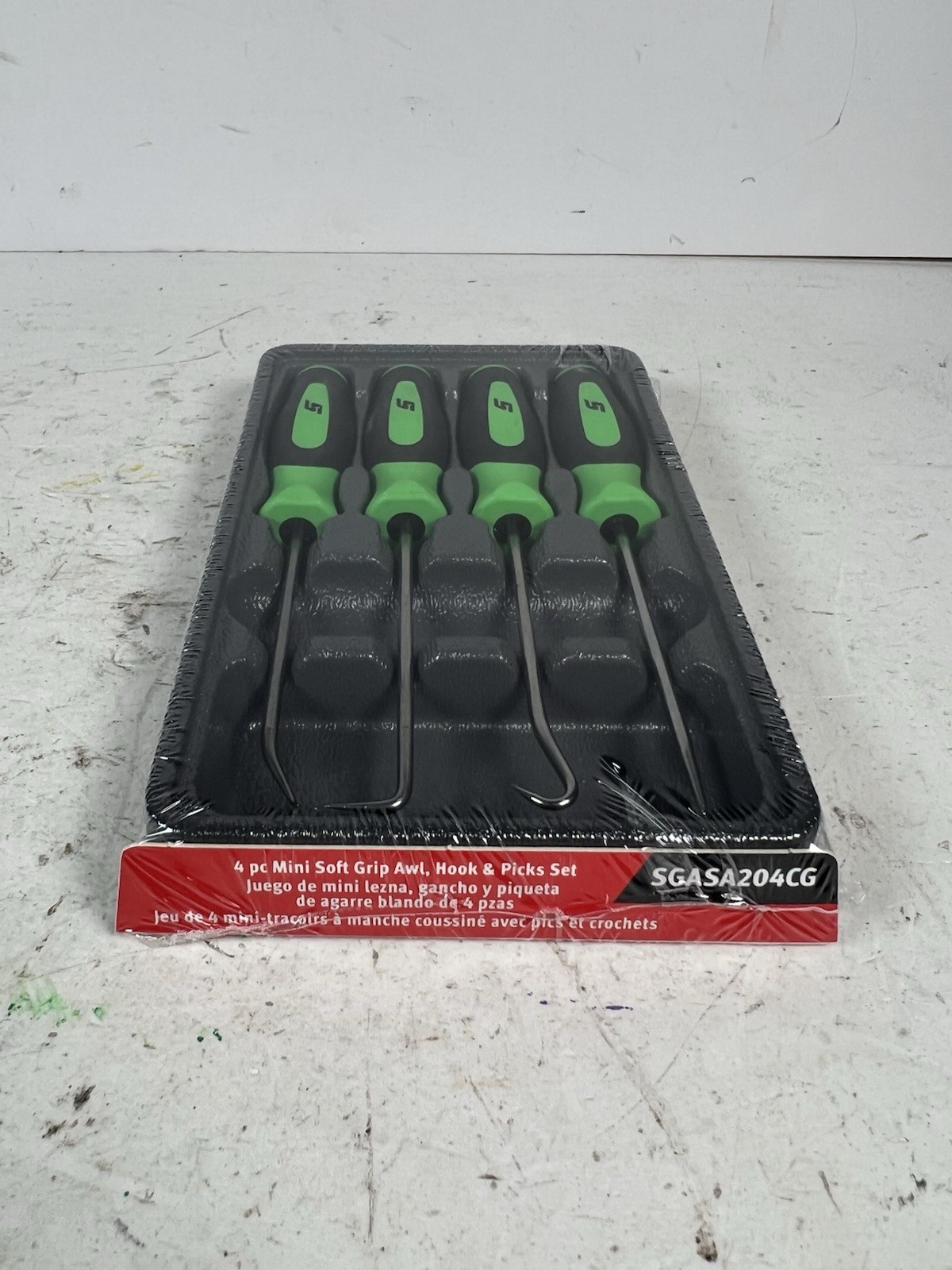 Snap On Tools Mini Pocket Pick Awl Set 4 piece Green 6 inch Straight Bent 90