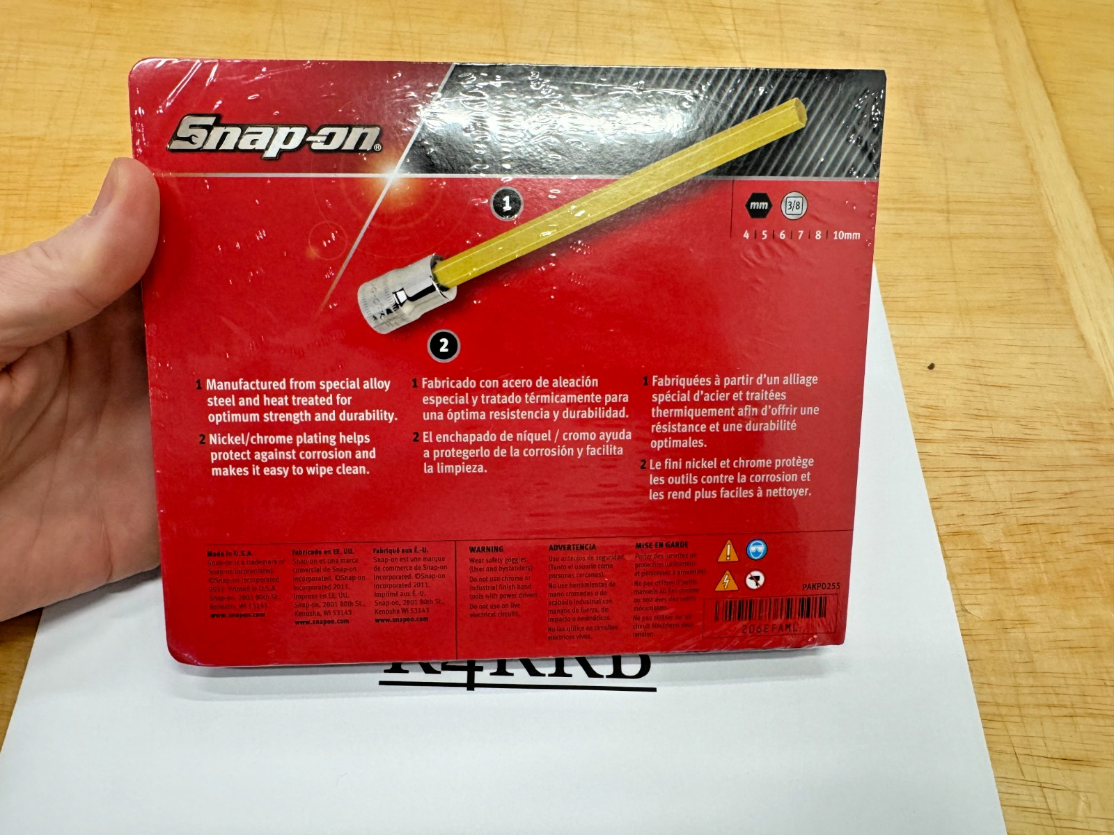 Snap-On Tools USA NEW 6pc 3/8″ Drive METRIC Long Hex Bit Socket Set 206EFAML