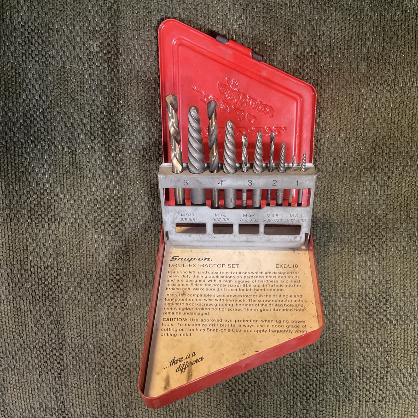 Snap On Tools EXDL10 Extractor/Left Hand Drill Bit Set