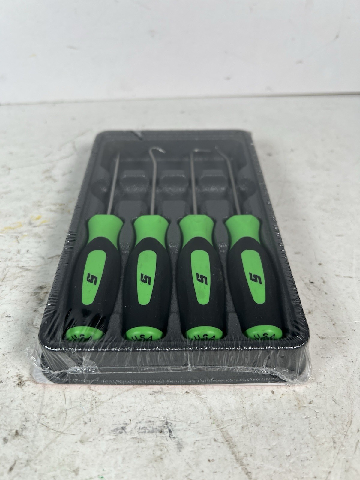 Snap On Tools Mini Pocket Pick Awl Set 4 piece Green 6 inch Straight Bent 90